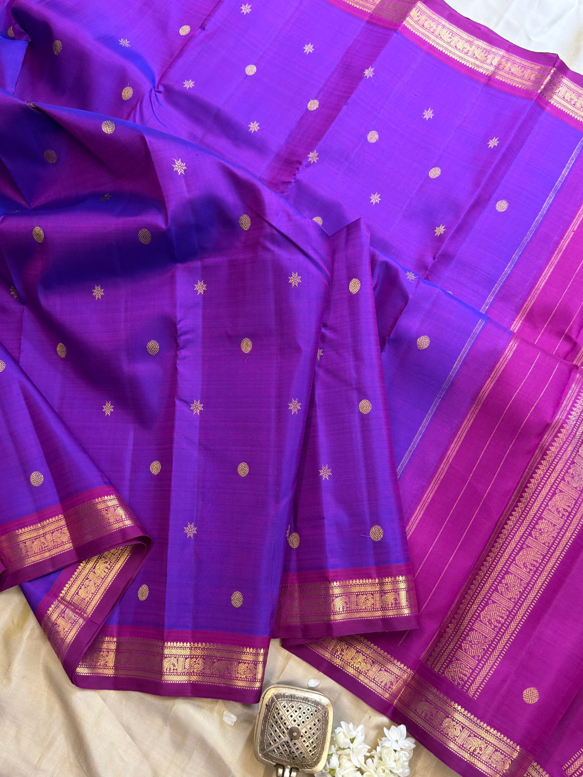 Meenakshi small border / Kanjipuram silk saree clsa 11658