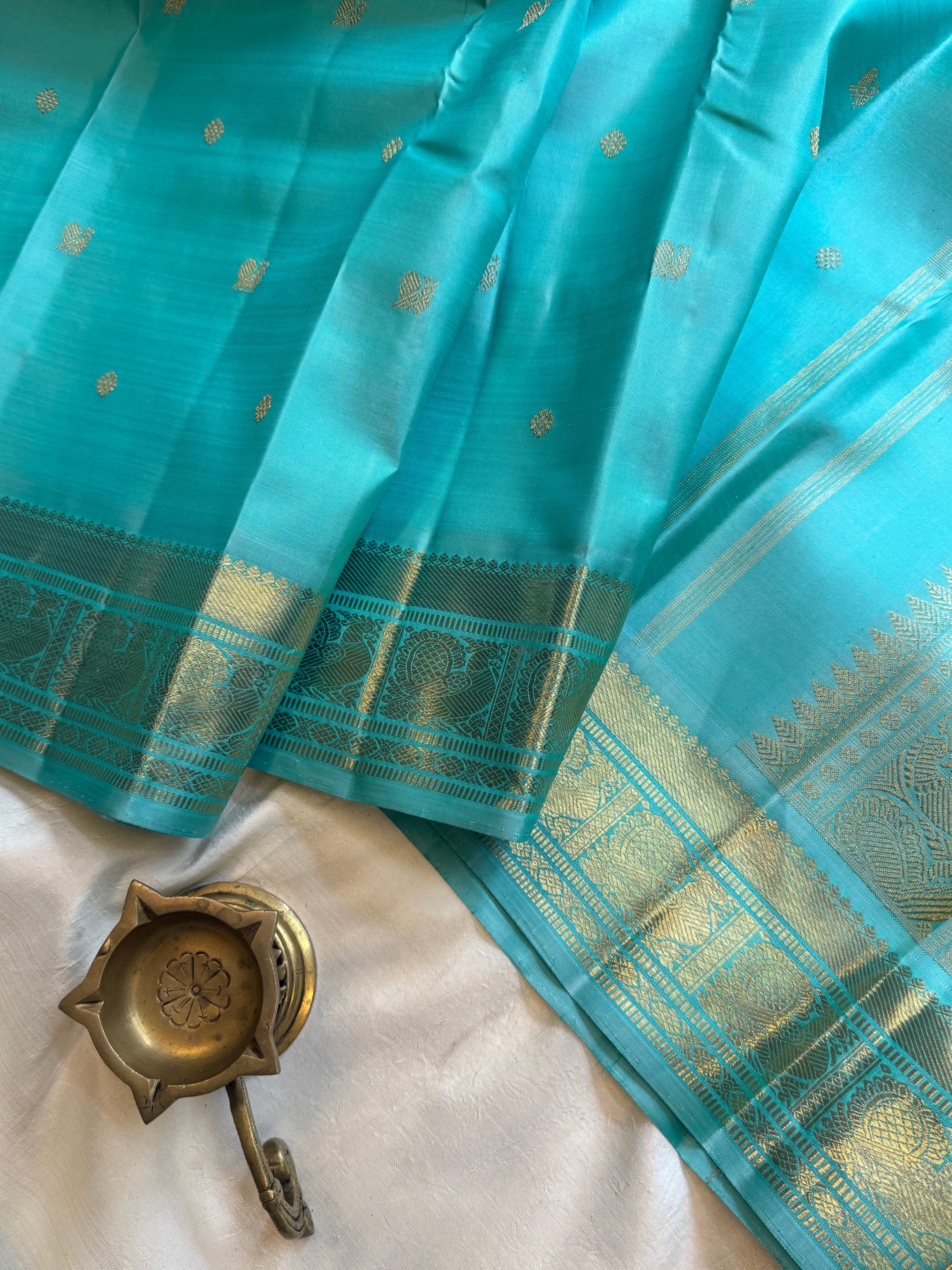 Aqua blue annam pet/ swapnam kanjipuram silk