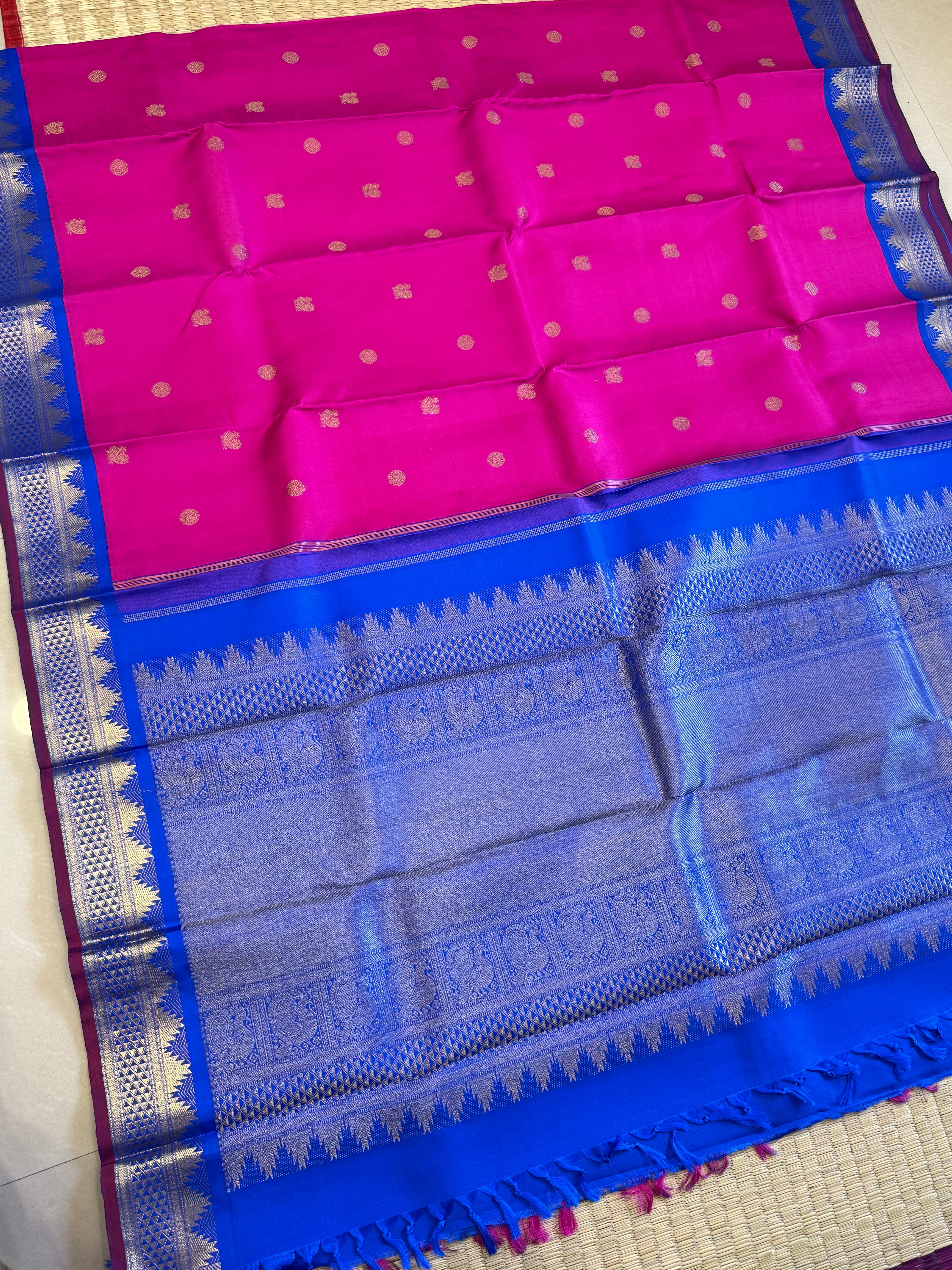 Pink Kai Korvai - clearance sale / kanjipuram silk