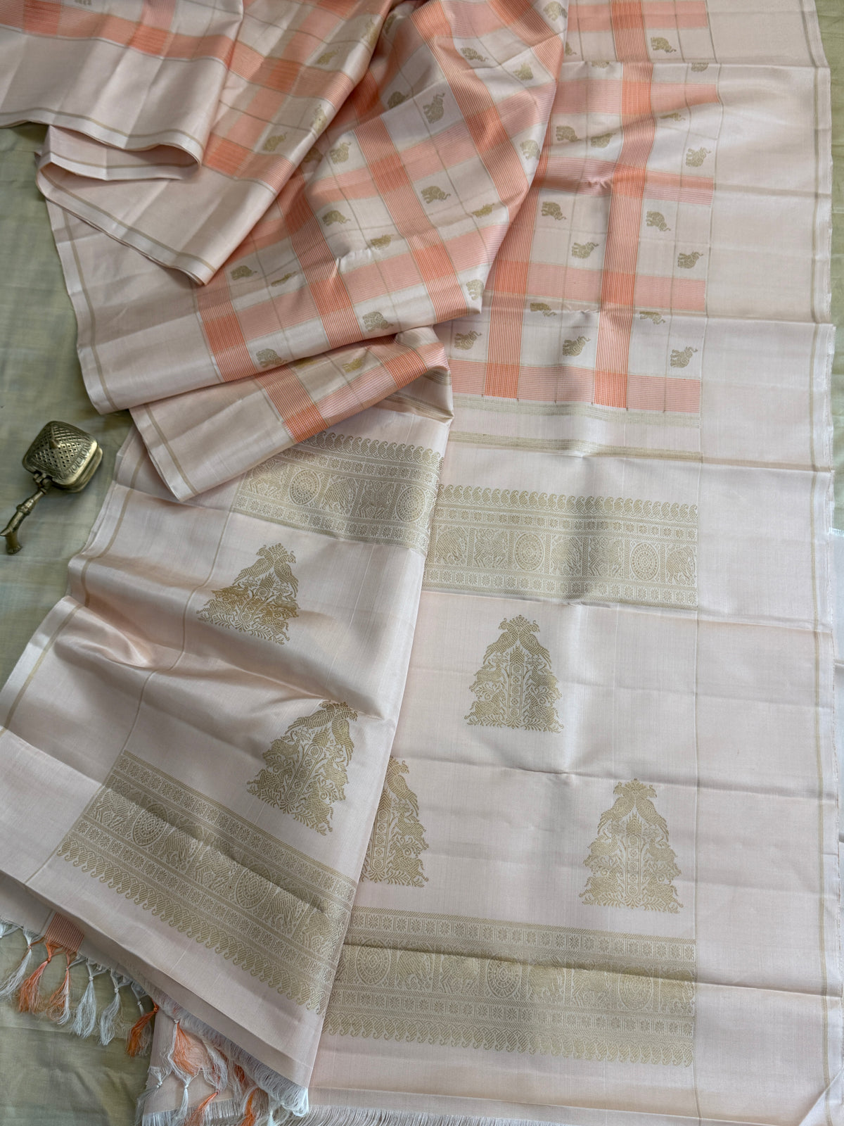 Pastel Chettinad kattam / Kanjipuram silk clsa 11628
