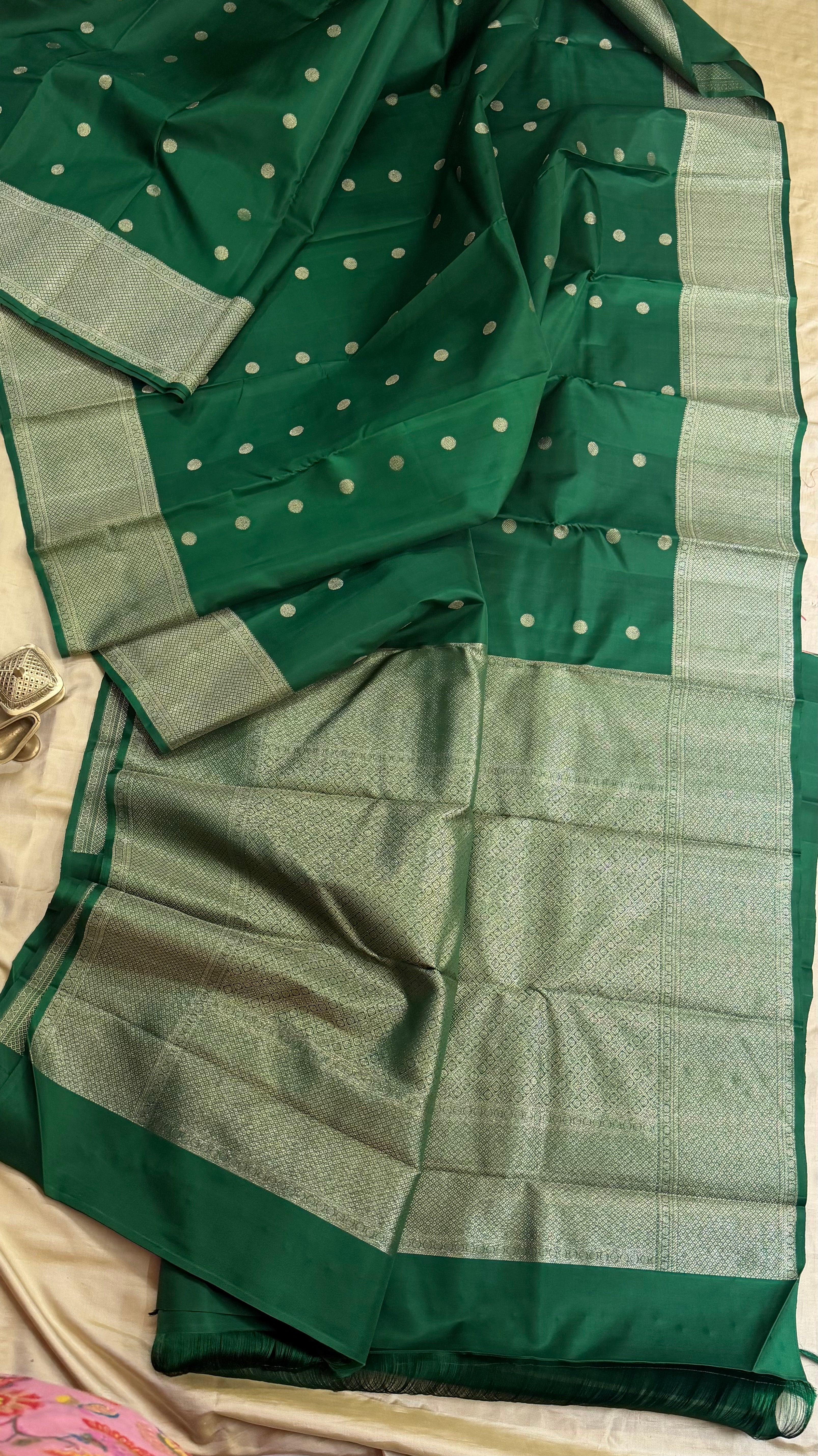 Amoha : Green coin Butta Kanjipuram silk 9093CL