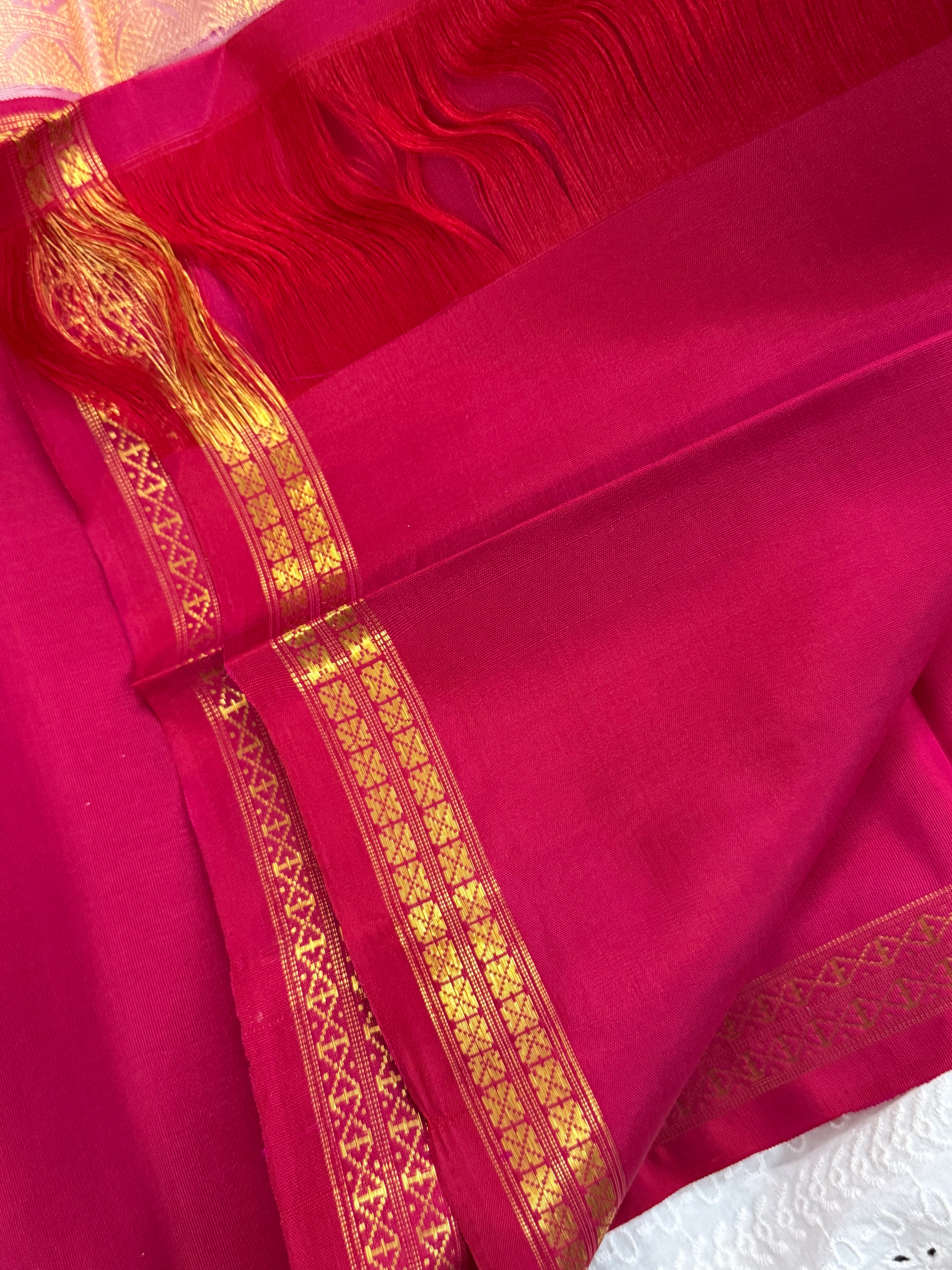 Pink ganga jamuna border/ Arani silk
