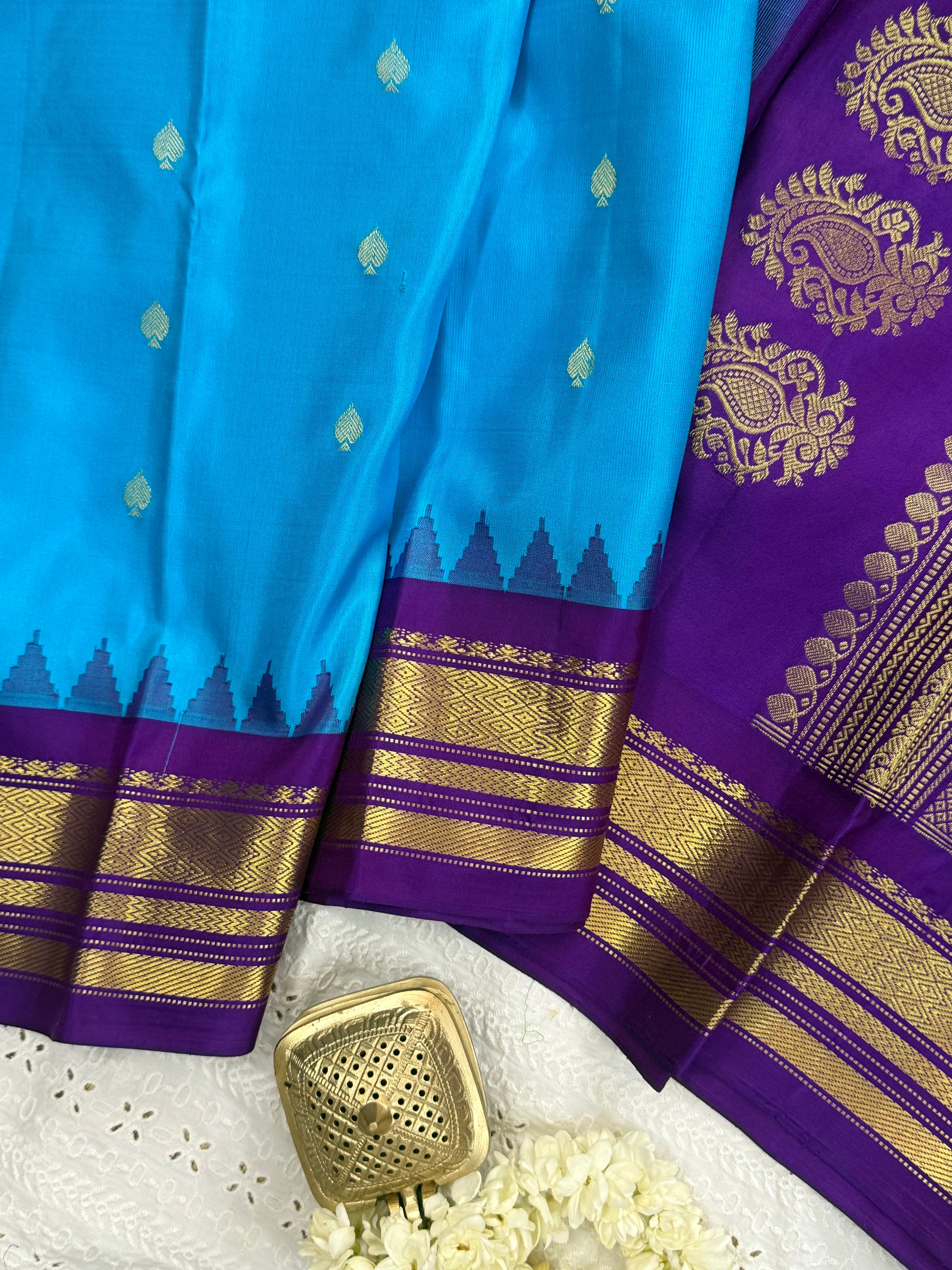 Rama blue and purple/ Gadwal silk CL9301