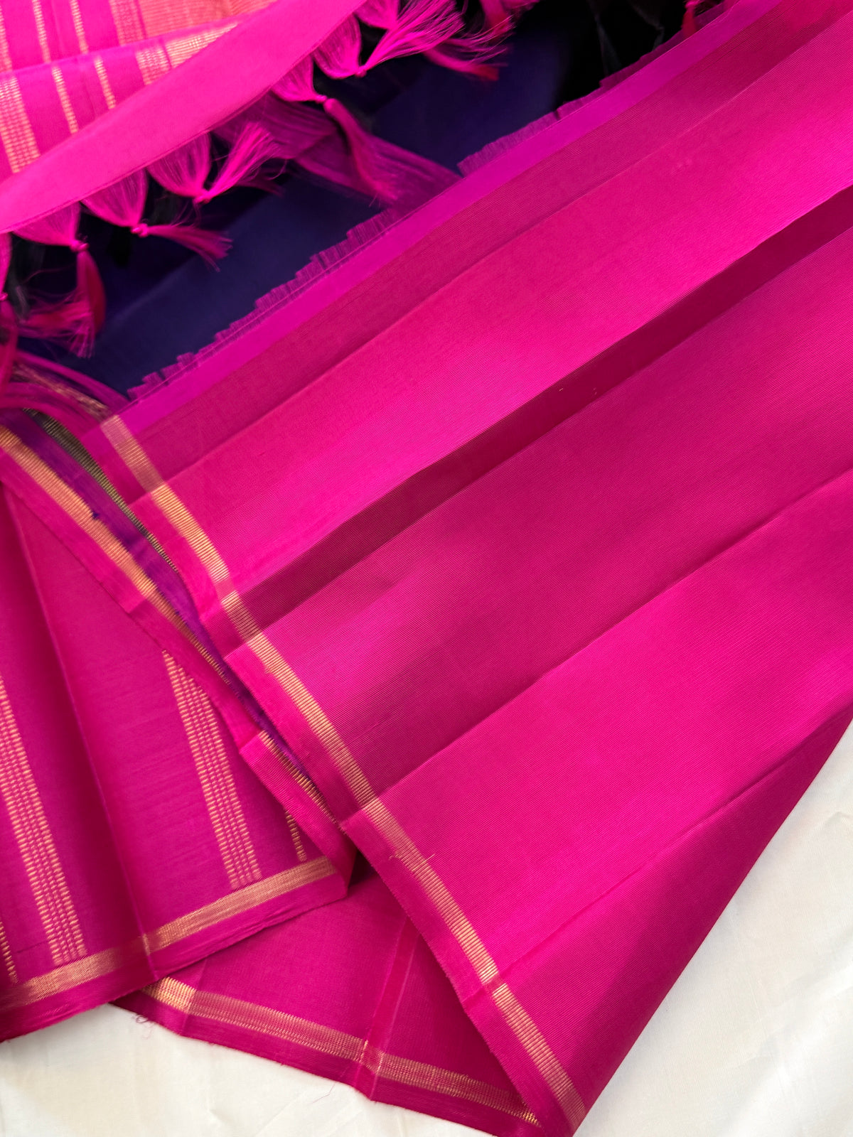 Purple and offwhite half an half pattern / Kanjipuram silk/clsa 11595