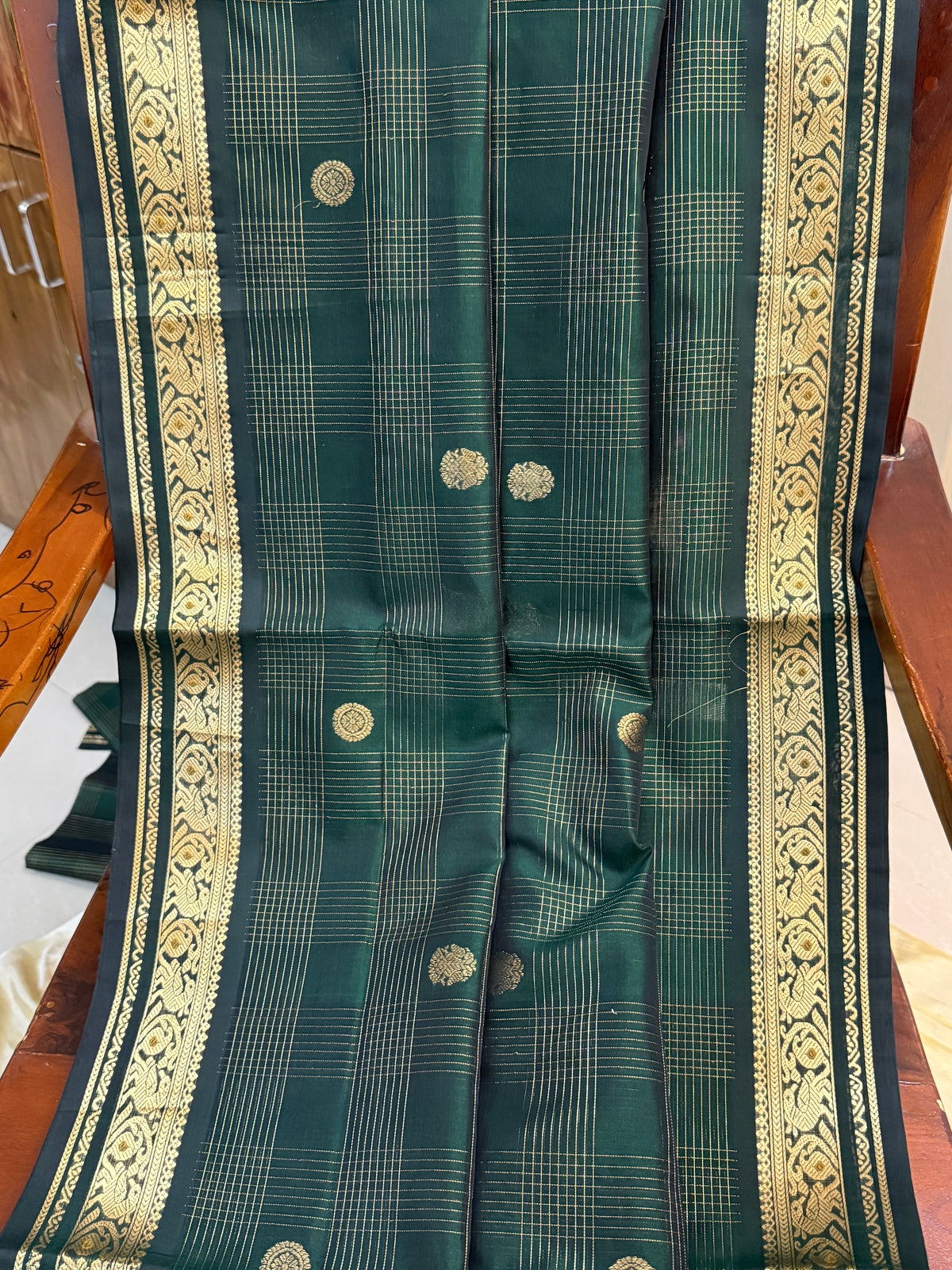 Premium silk cotton with Zari Kattam and butta/ clsa 12394