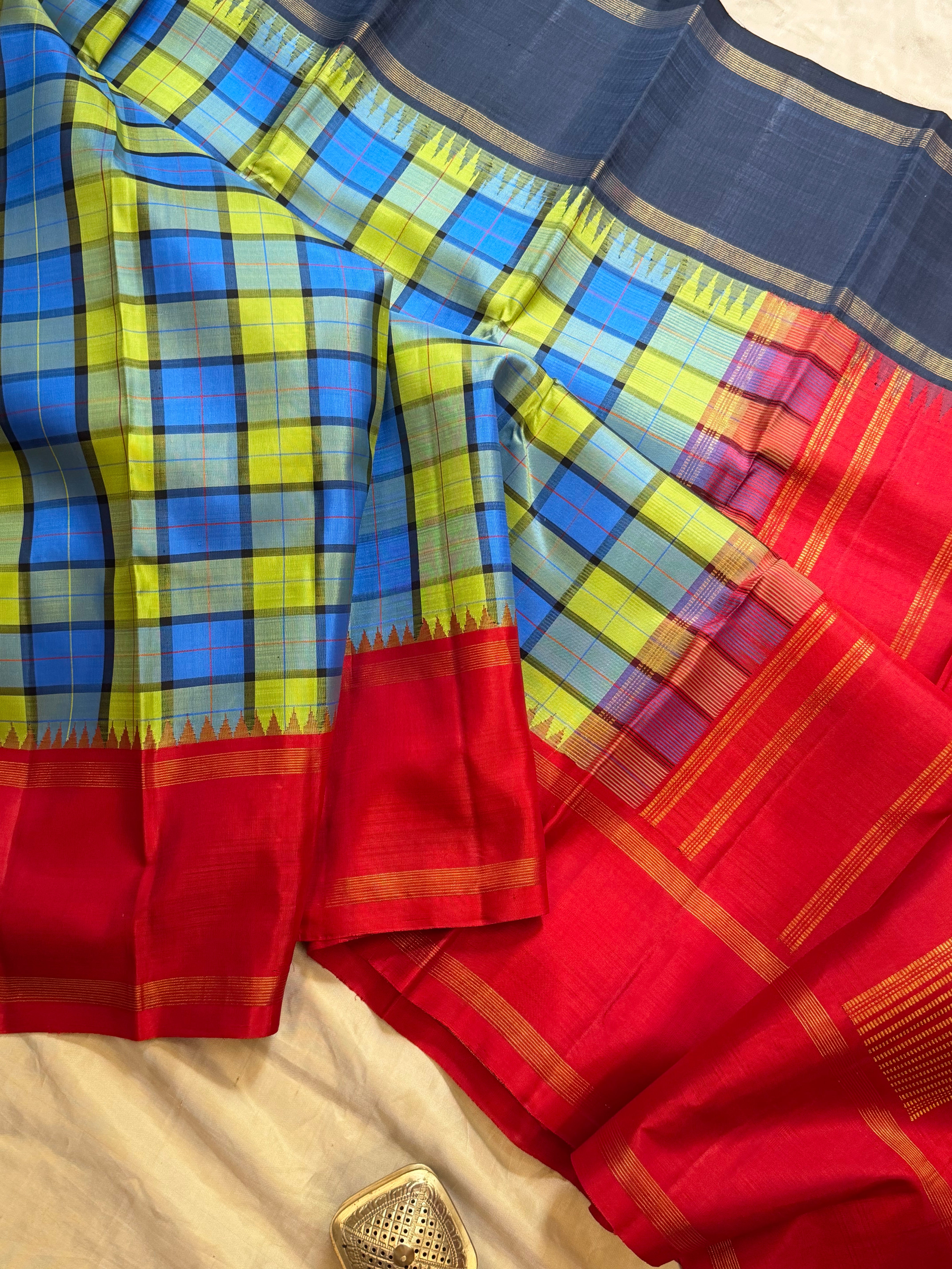 Madras checks  Korvai / Arani silk