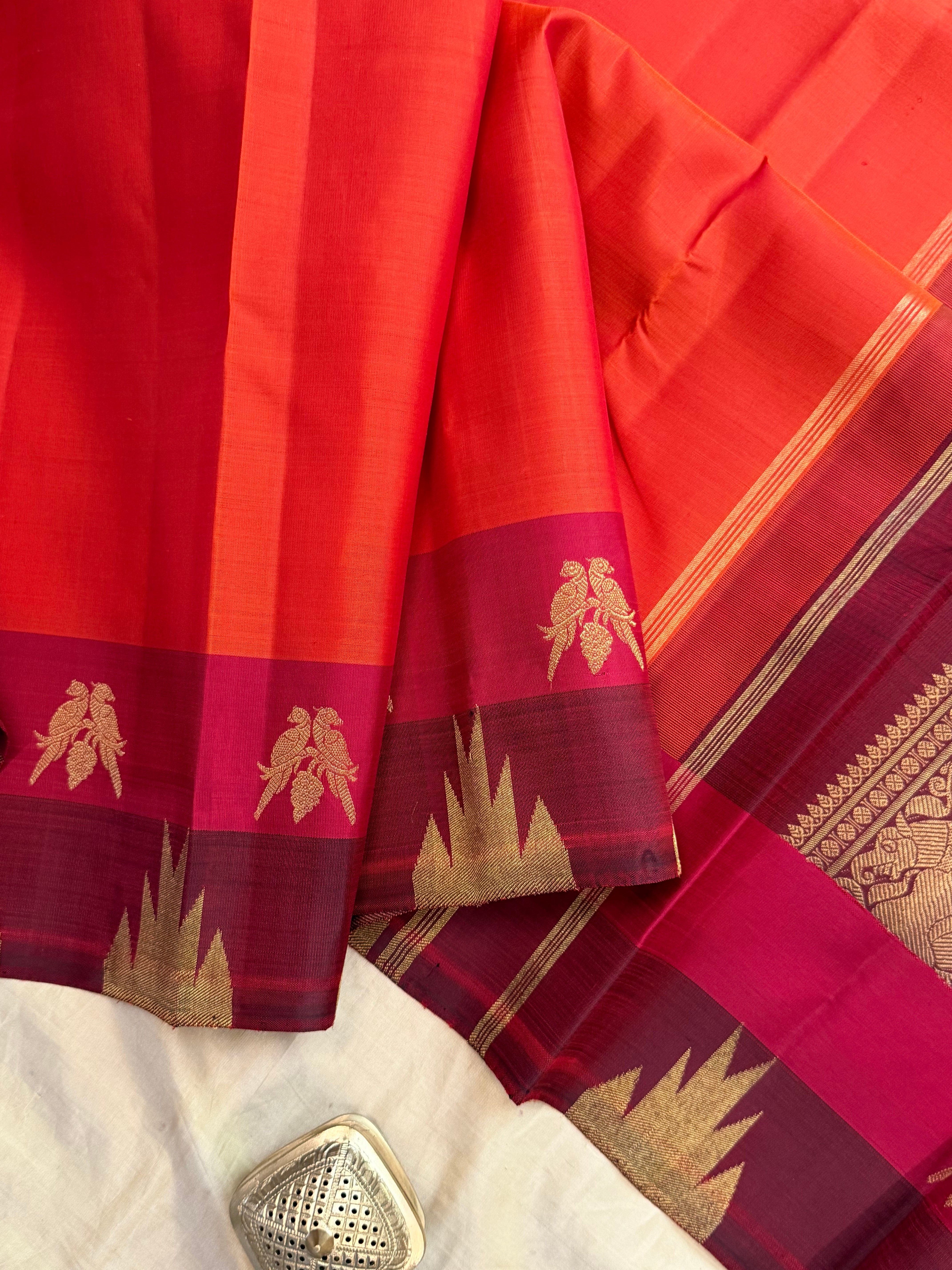 Permam : 8 Kol double border / Kanjipuram silk CL9633