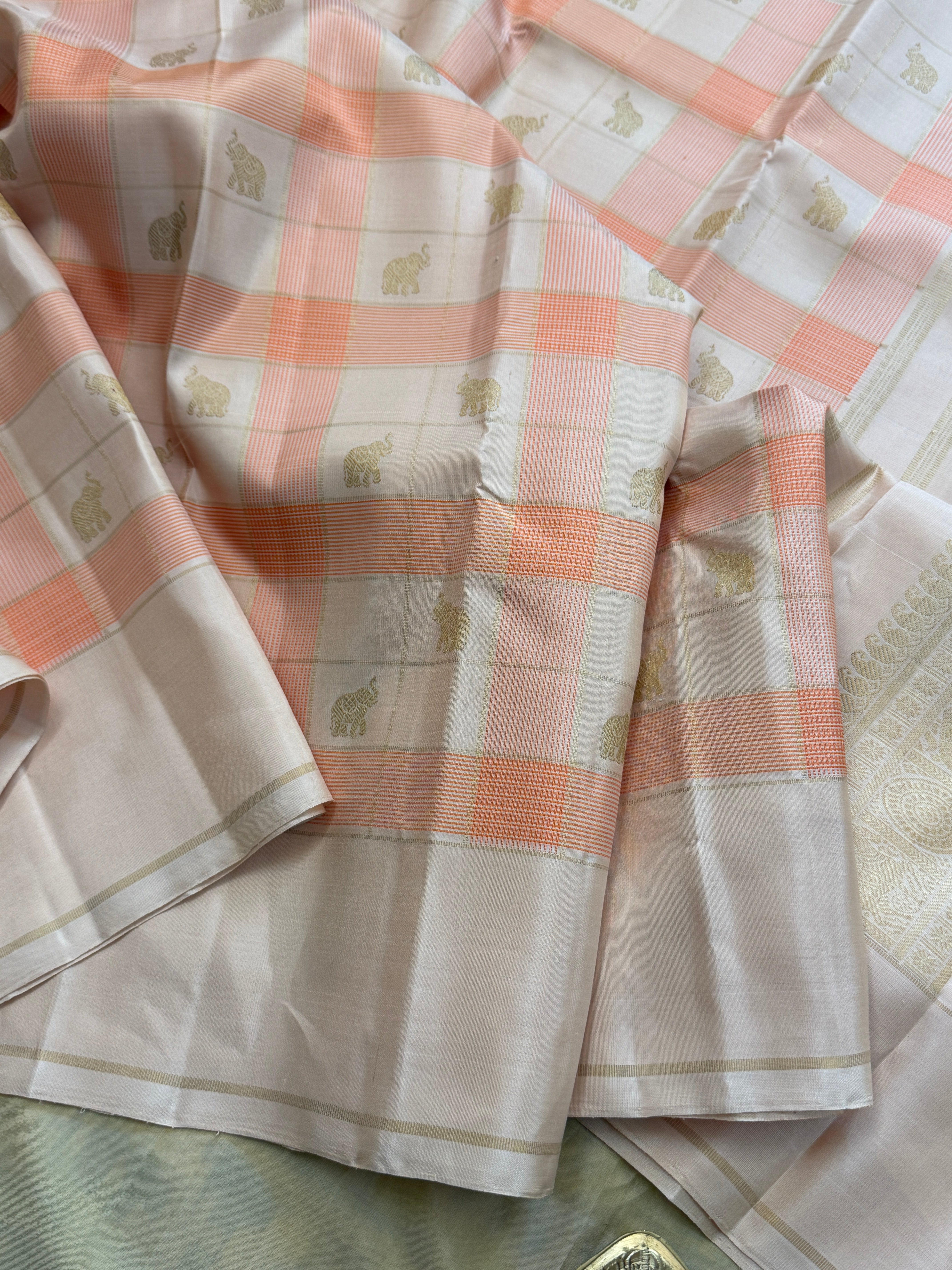 Pastel Chettinad kattam / Kanjipuram silk clsa 11628