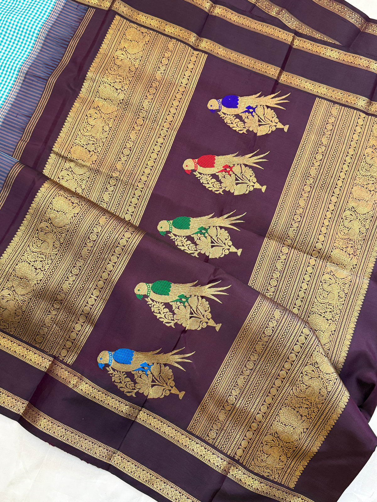 Special edition pattani Kattam and unusual kili pallu silk saree/clsa 12437