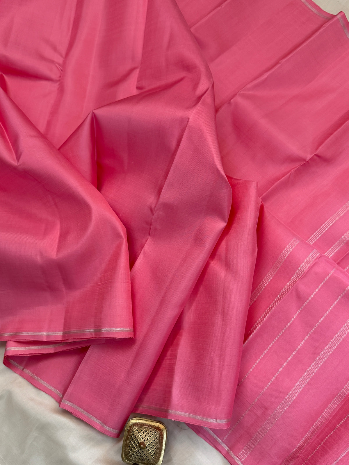 Rose milk and silver pure Zari / kanjipuram silk saree clsa 12324