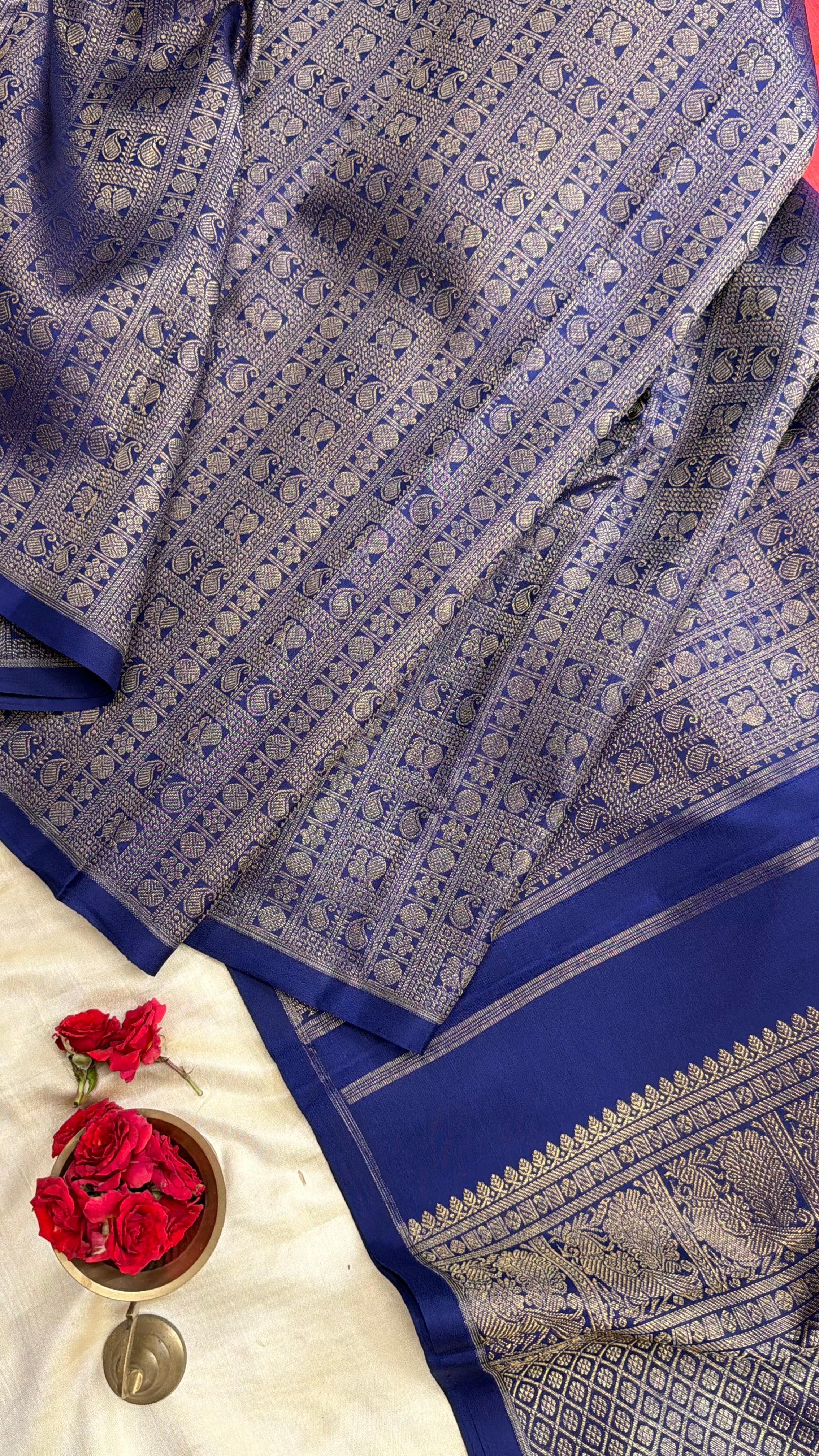 Off and off Korvai / Kanjipuram Silk