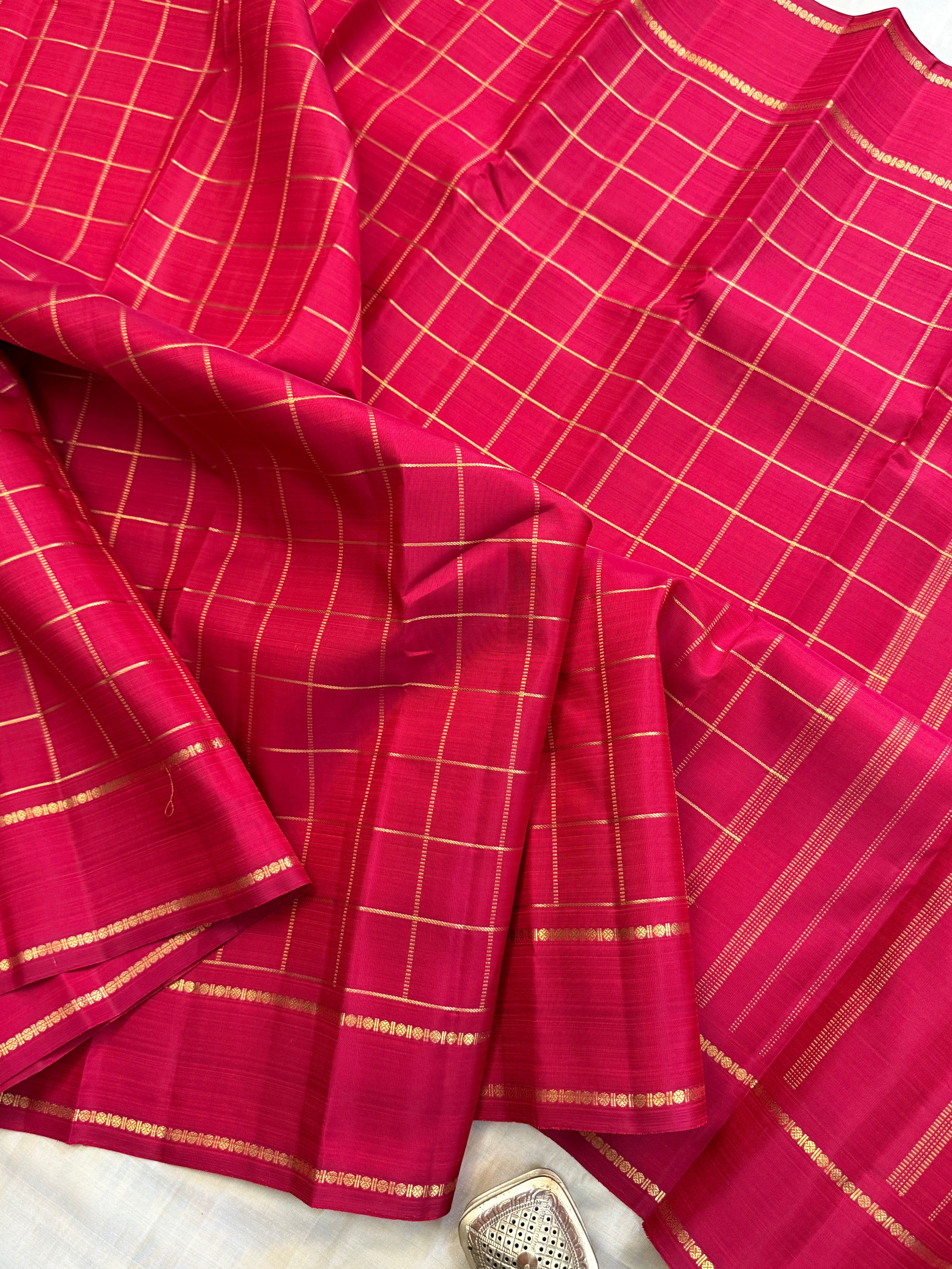 Red Zari Kattam / kanjipuram silk saree clsa 11594