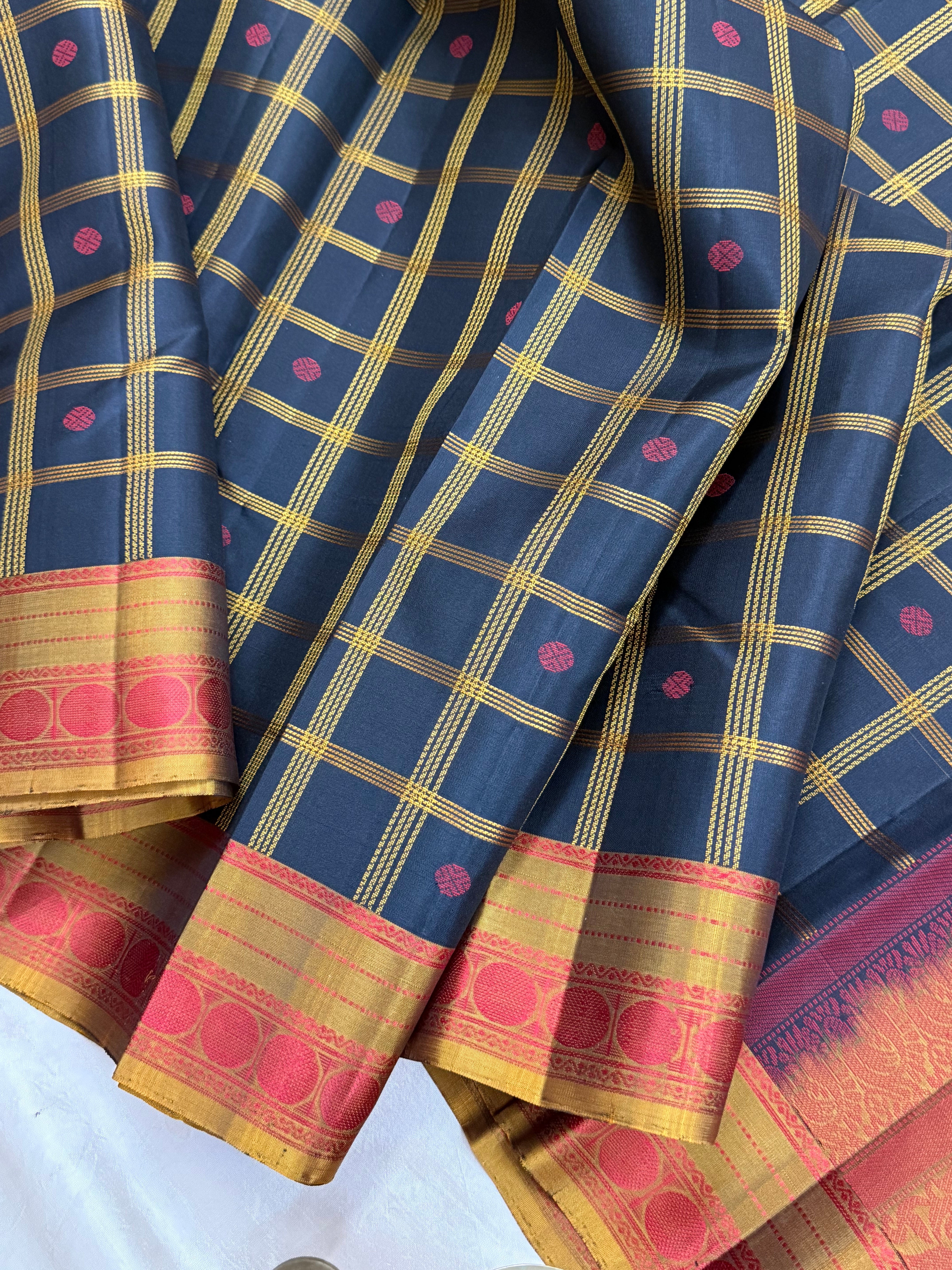 Black and mustard kattam / Varnangal Soft Silk