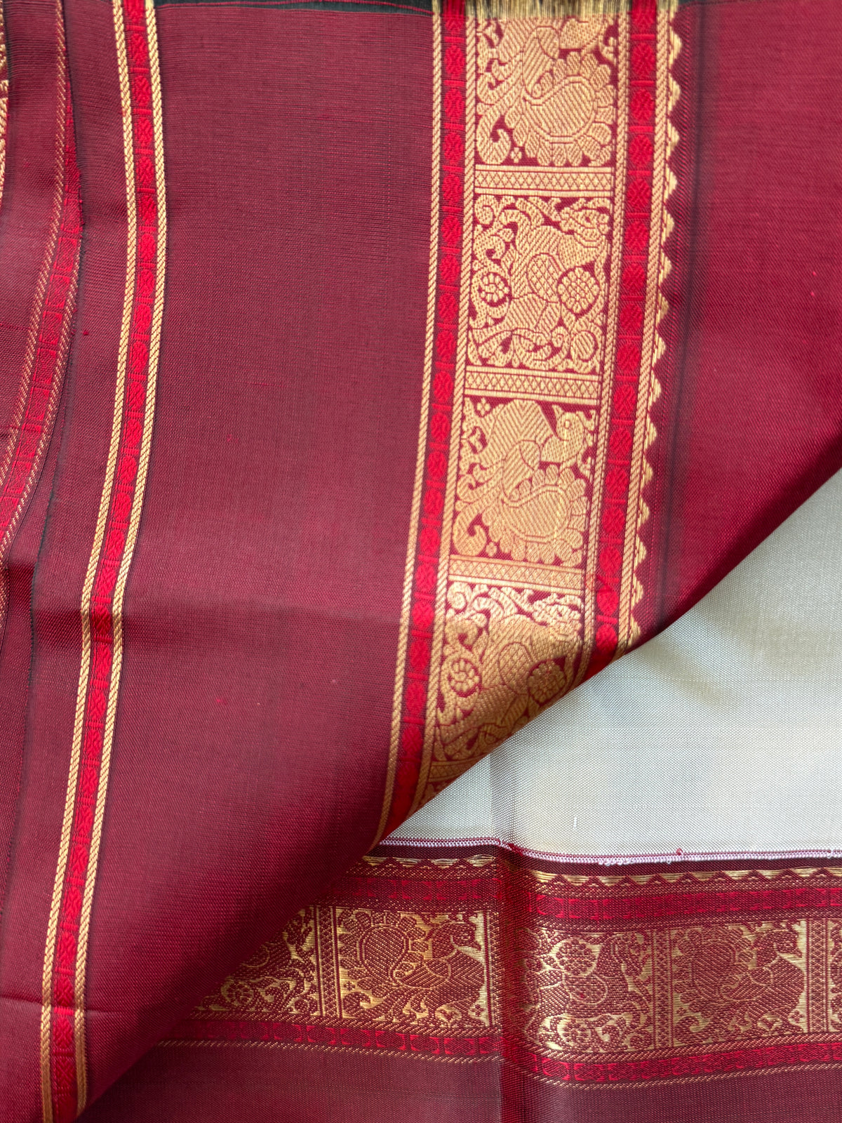 Special edition ivory with Korvai Zari Butta silk saree/clsa 12428