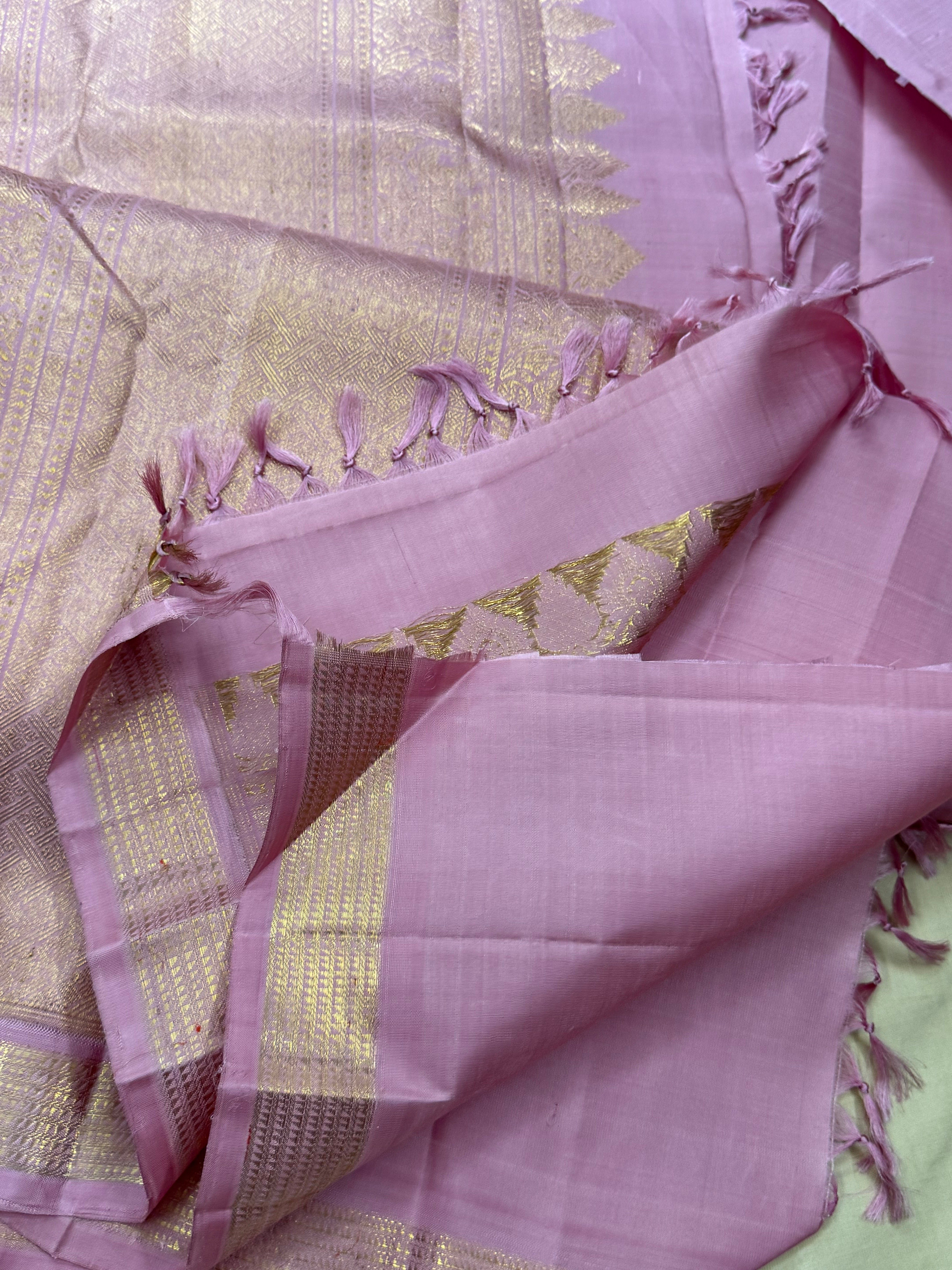 Baby pink retta Muthu OOSIVANAM    / kanjipuram silk