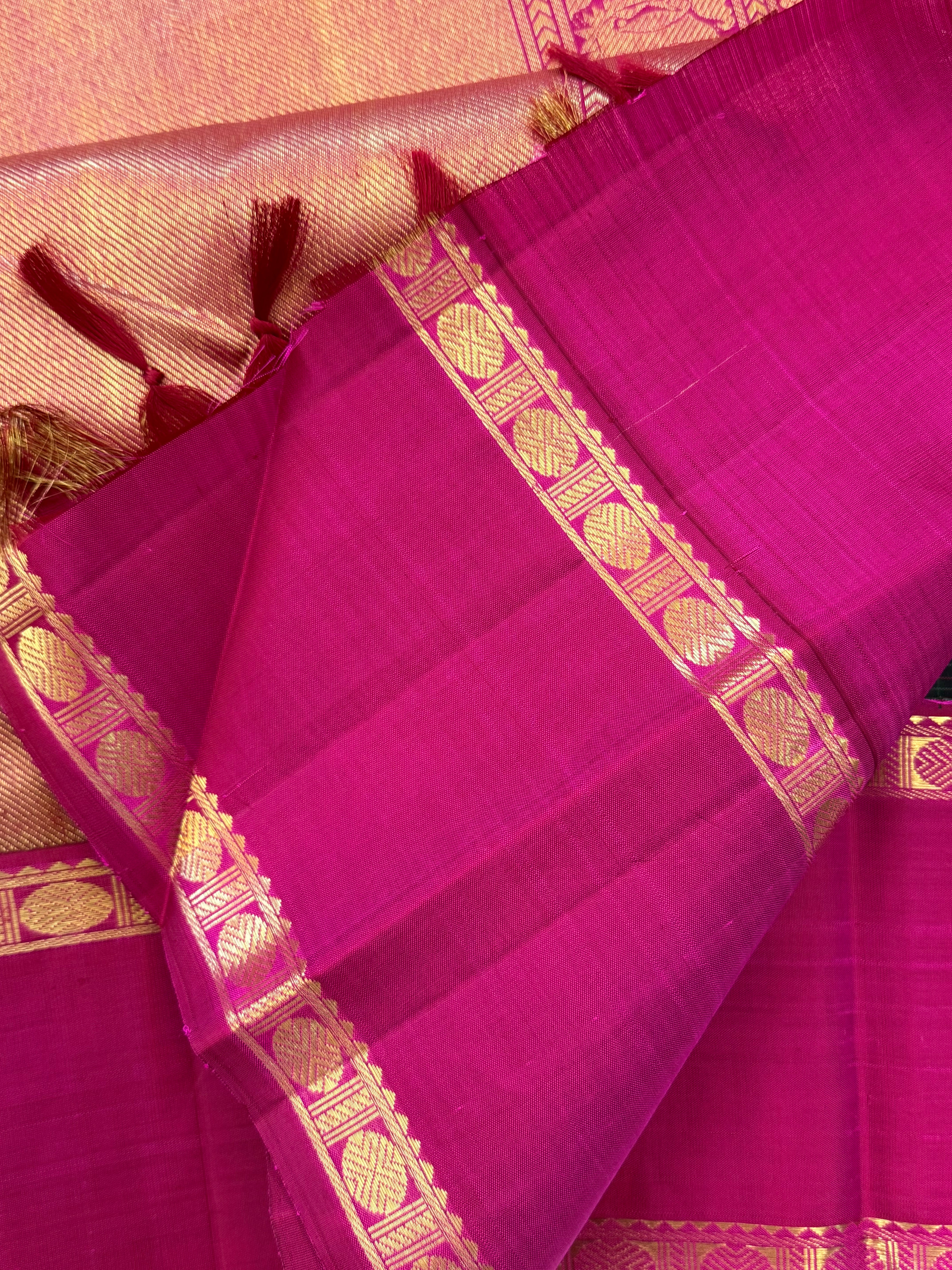 Black vintage kattam rettapet border/ Kanjipuram silk CL8449