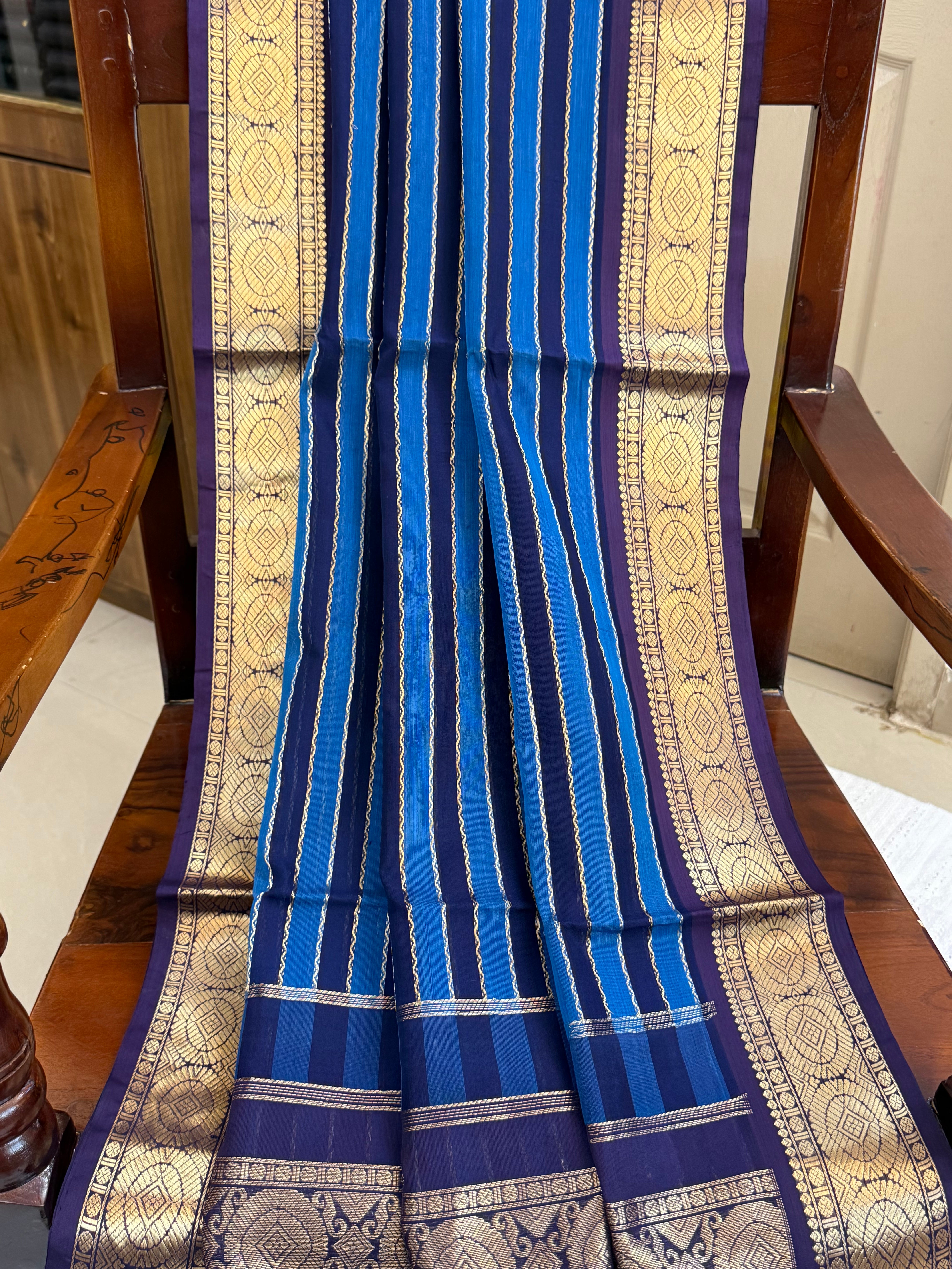 Vedhari ms blue and deep blue / Premium Silk Cotton CL6676