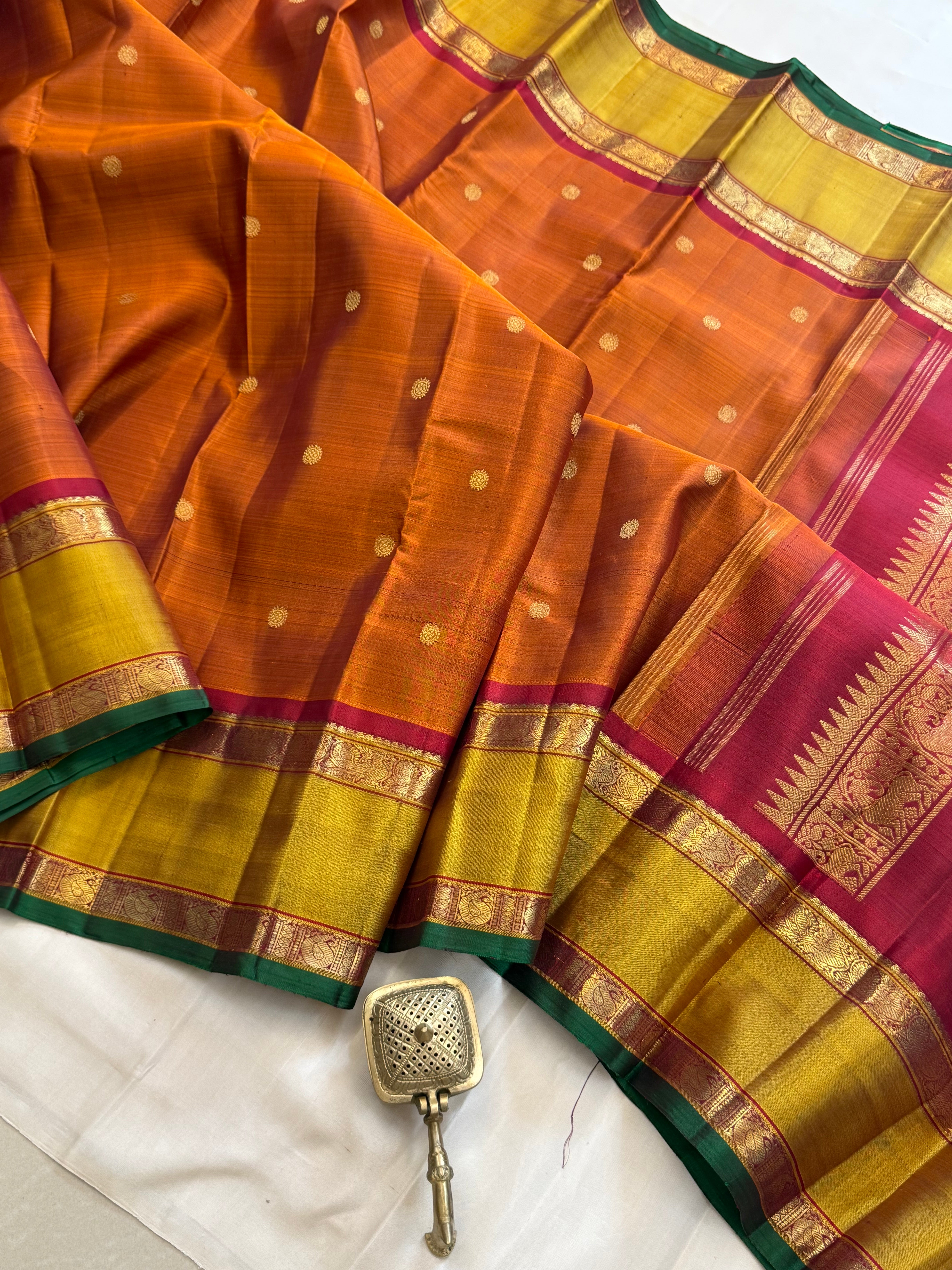 Rust retta per Pure Kanjipuram silk CLSA11285