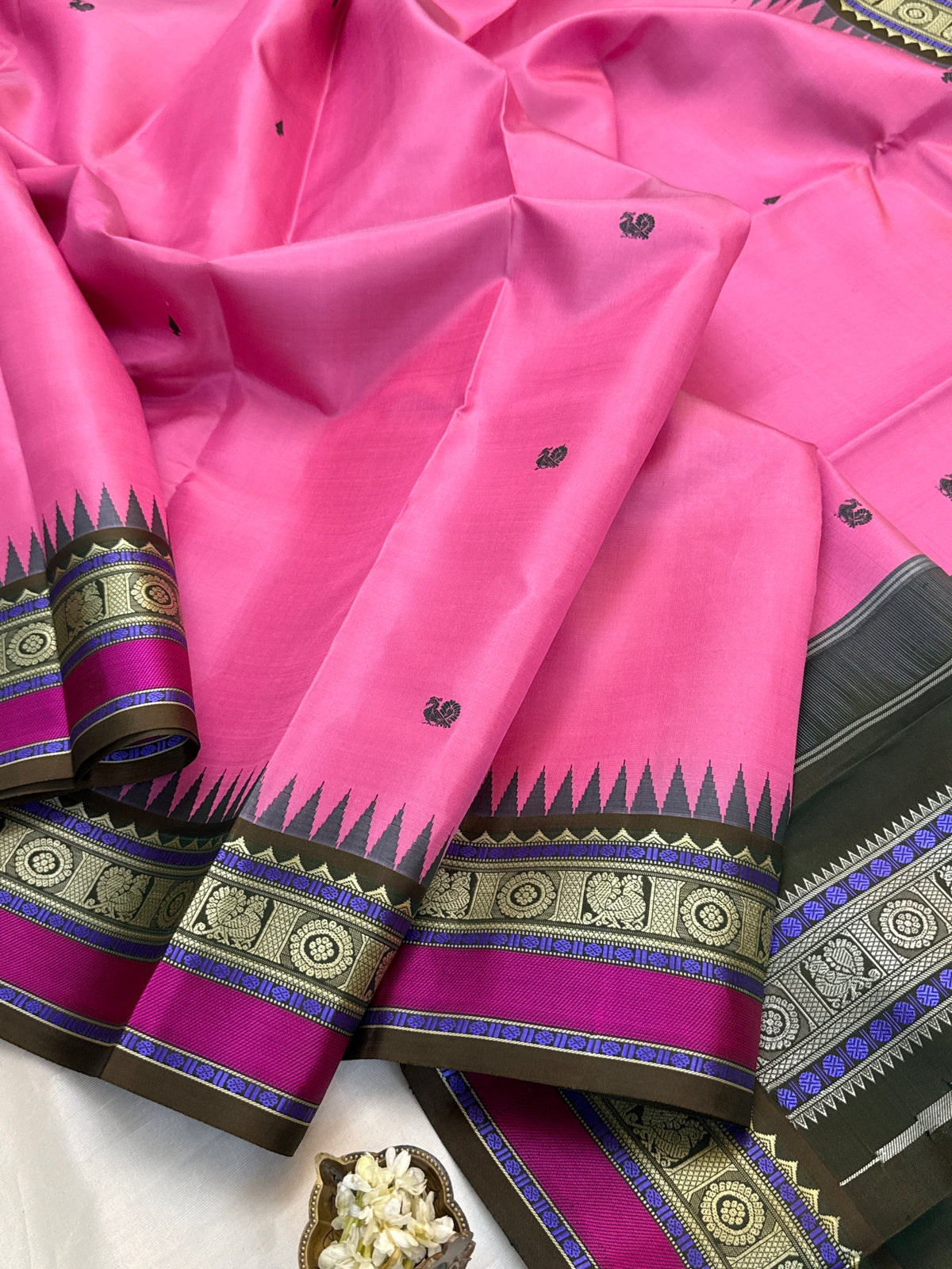festivel edit _special edition_ Rose pink and Korvai thread butta/silk saree clsa 12430
