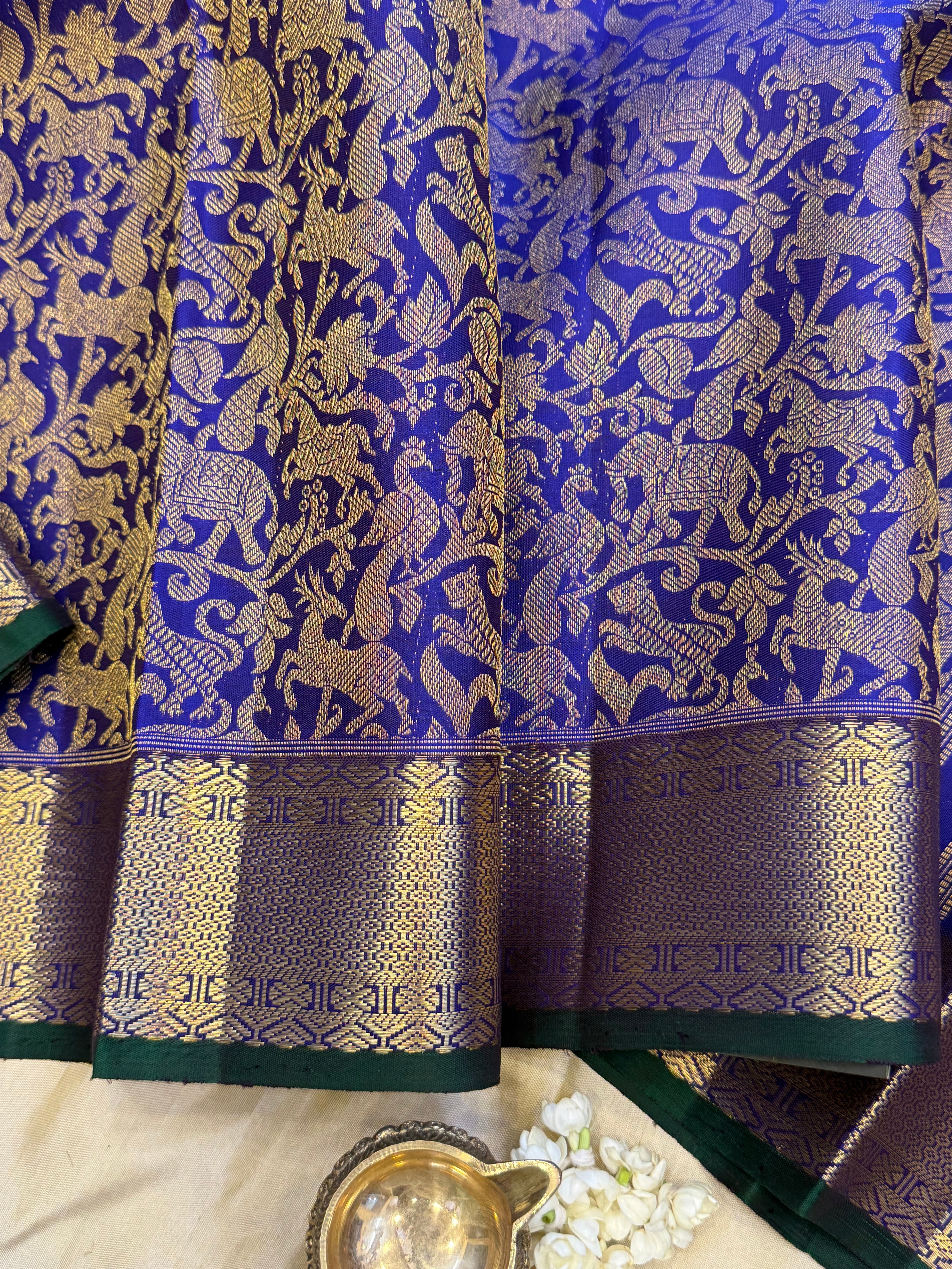 Concept saree - Blue long vanasingaram border / kanjipuram silk