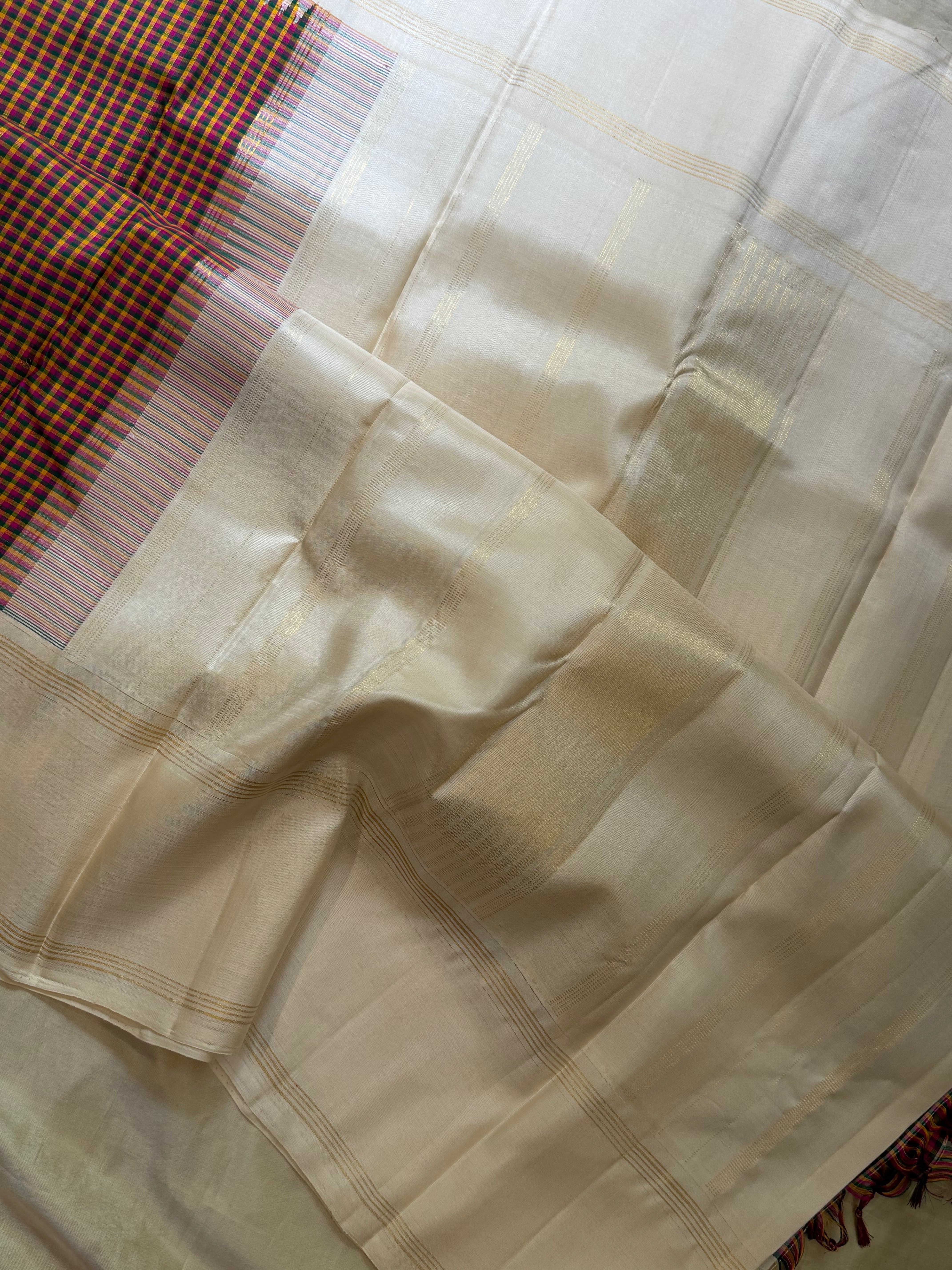 Multi color Kattam Korvai / Arani silk
