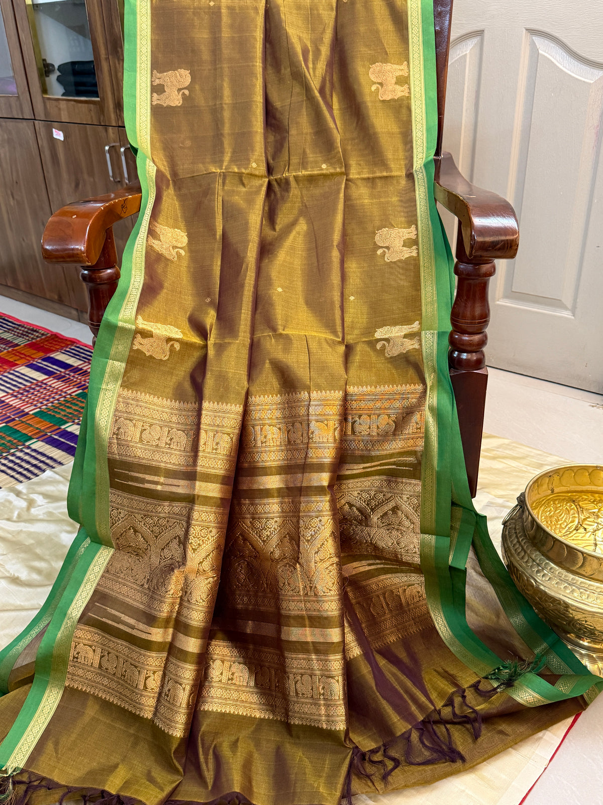 Silk cotton border butta/ clsa 12370