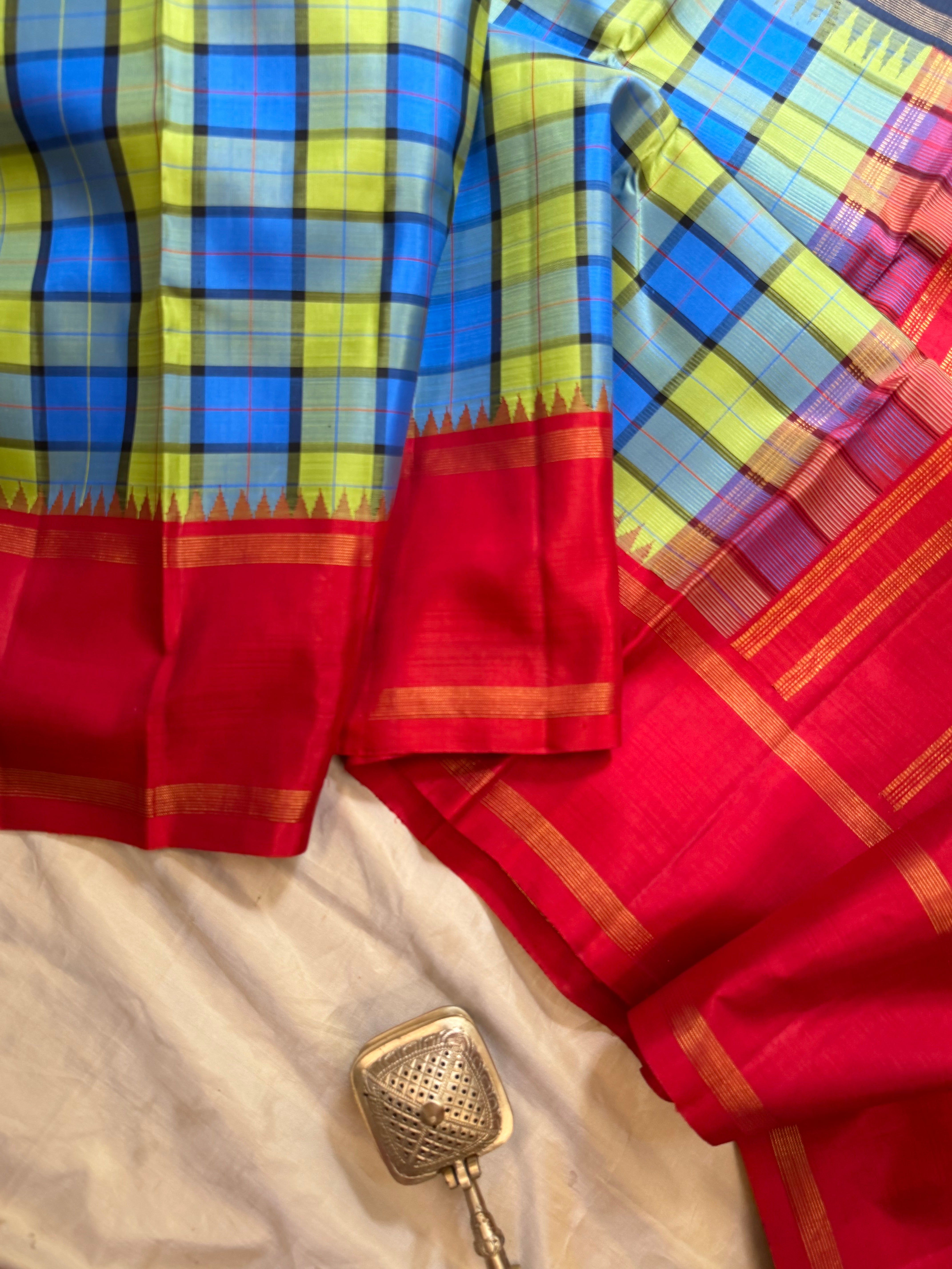 Madras checks  Korvai / Arani silk