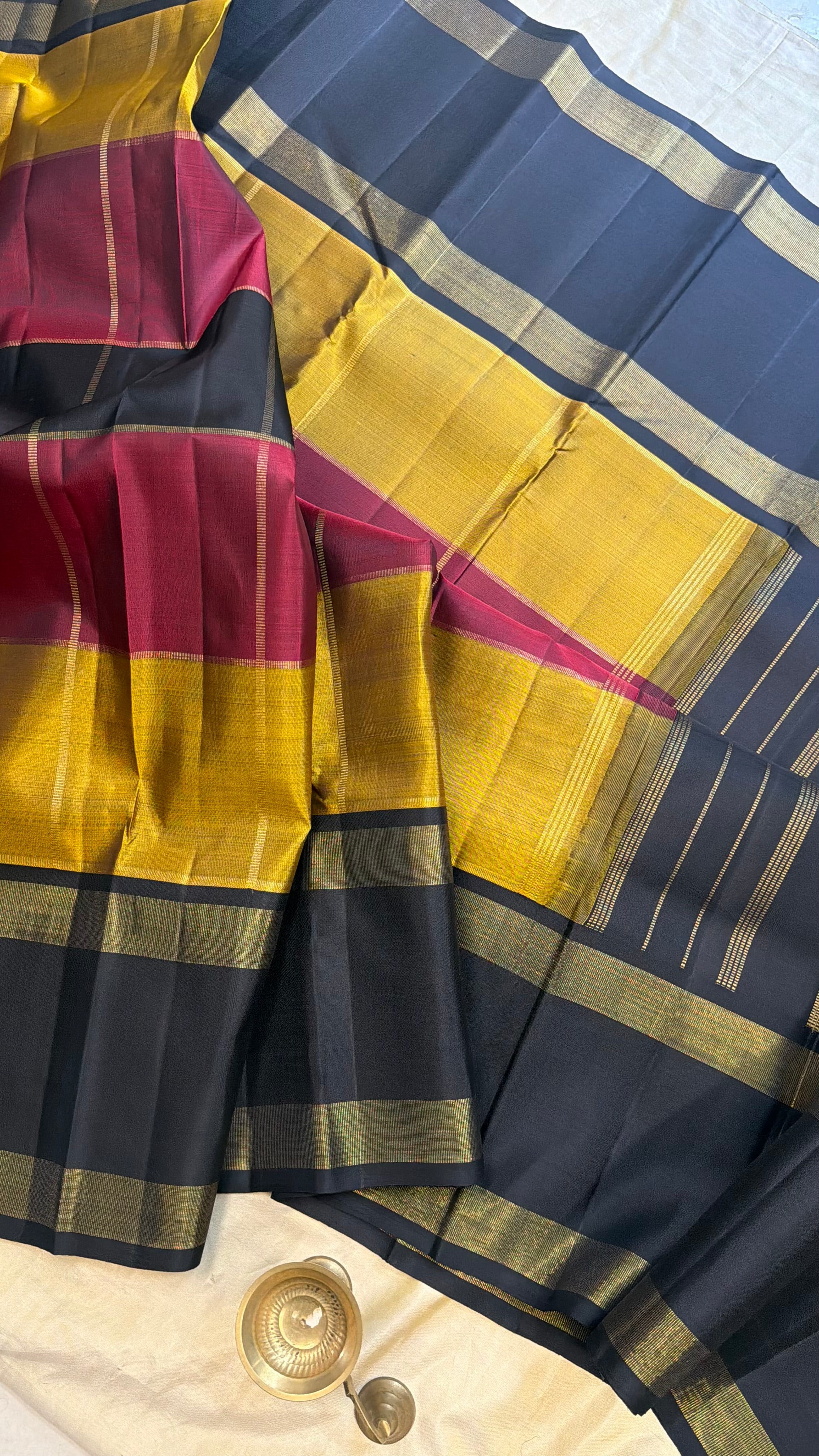 Vintage Kattam retta pet   / Kanjipuram silk