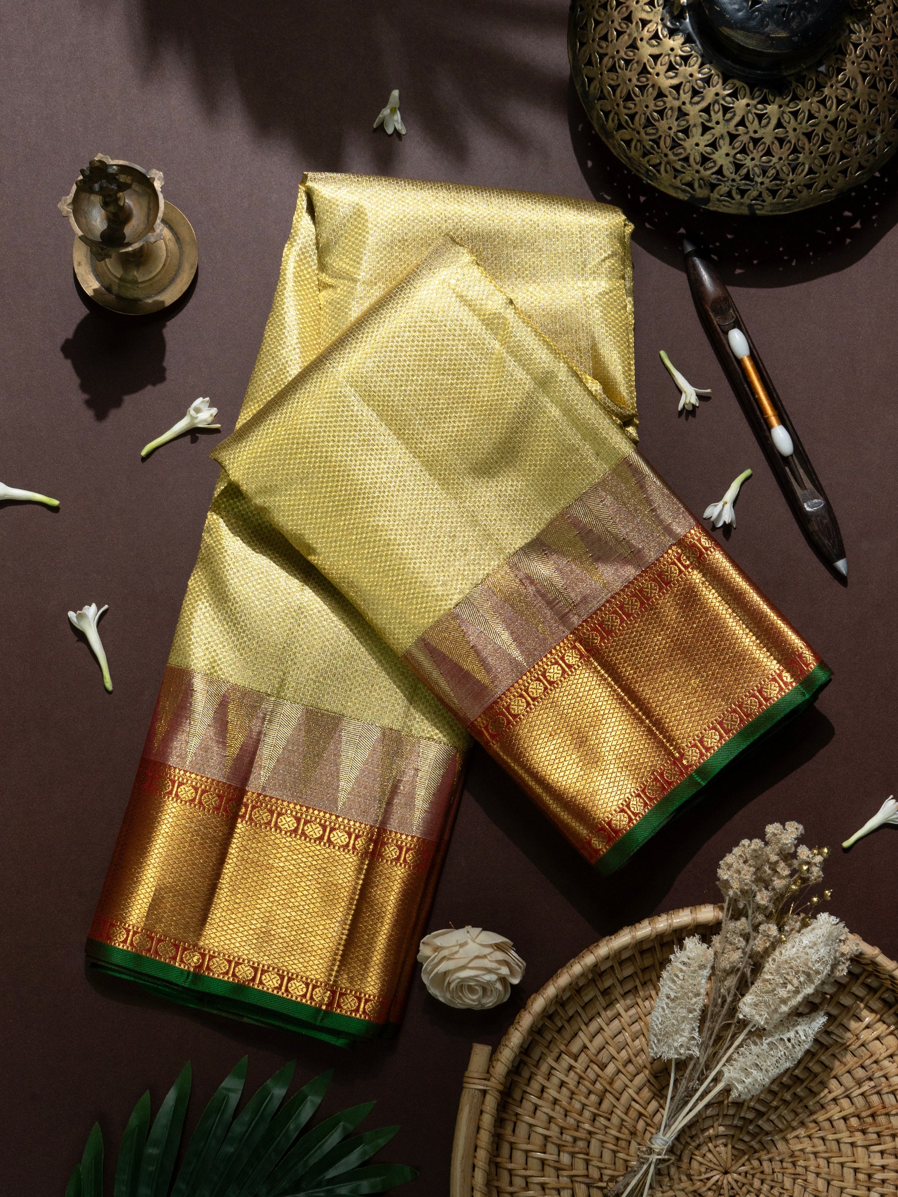 Tissue saree brocade one of a kind pure Zari Kanjipuram saree