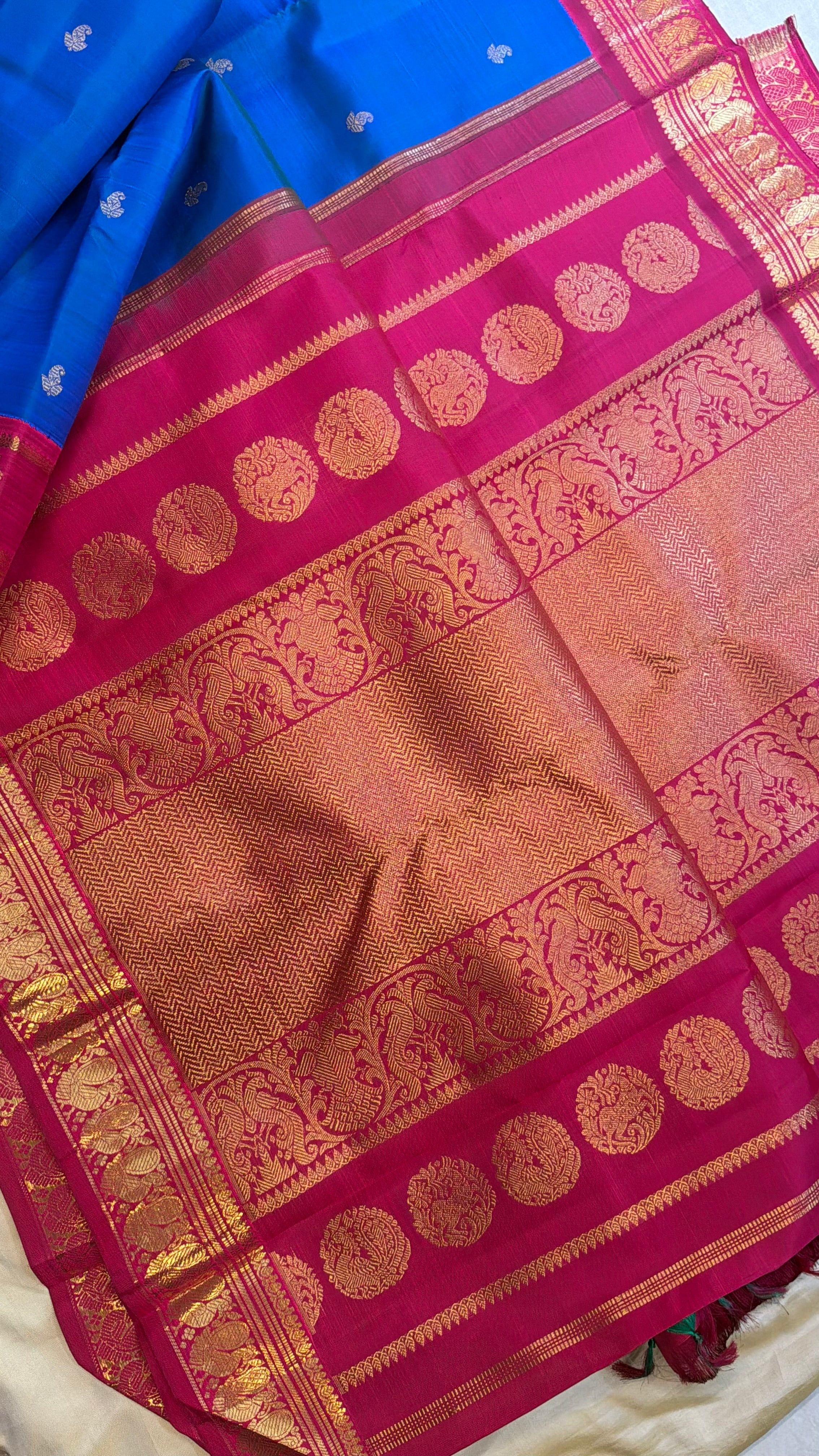 Mayilkazhuthu vintage Korvai / Kanjipuram silk