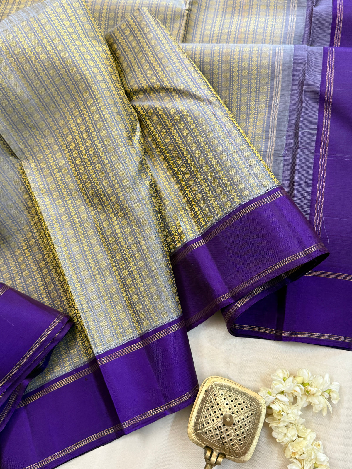 purple retta pet Body Thread work / kanjipuram silk saree clsa 11383