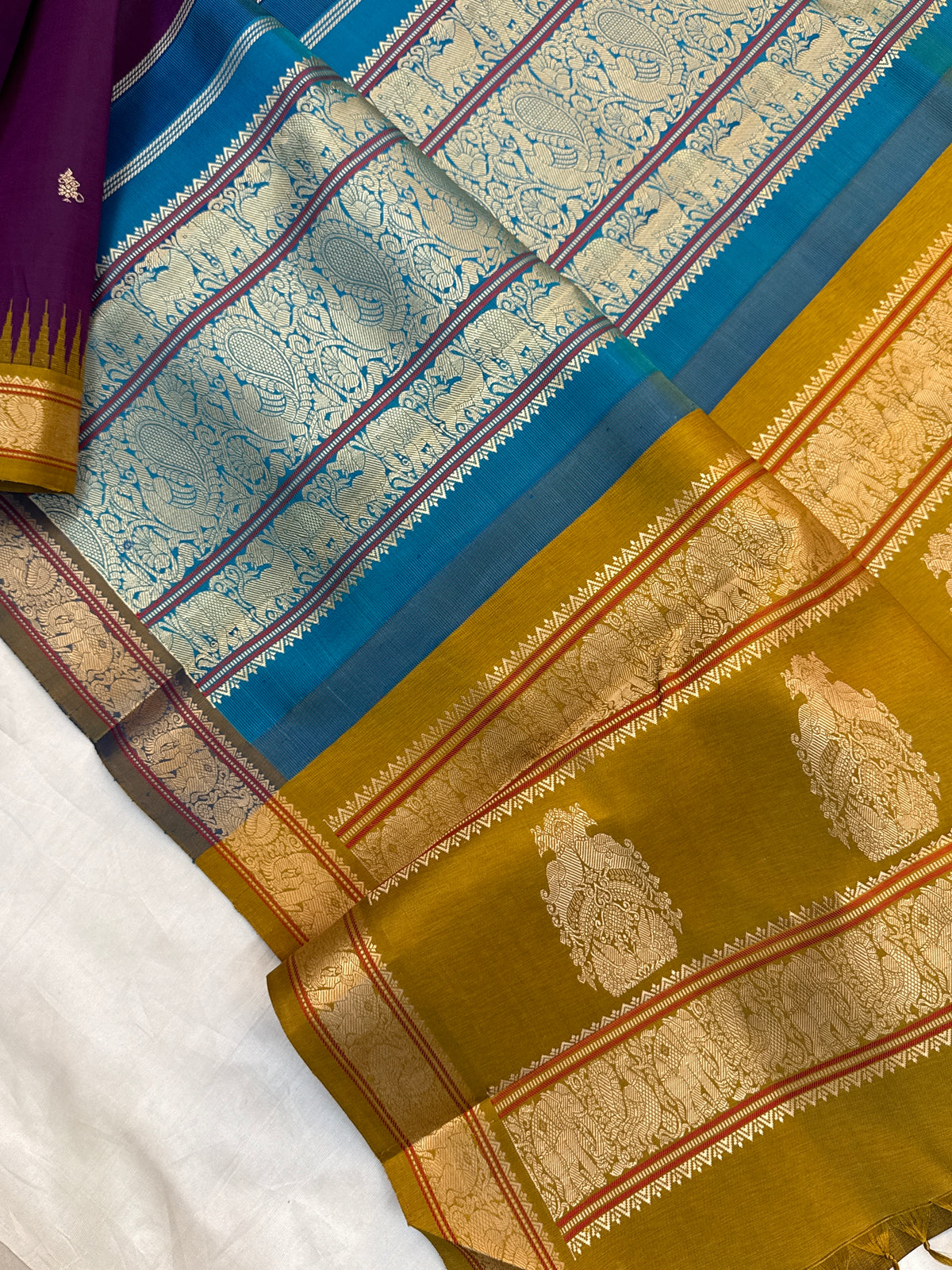 Festivel edit _Special edition_Ganga Jamuna with double palla Korvai thread Butta silk saree/clsa 12423