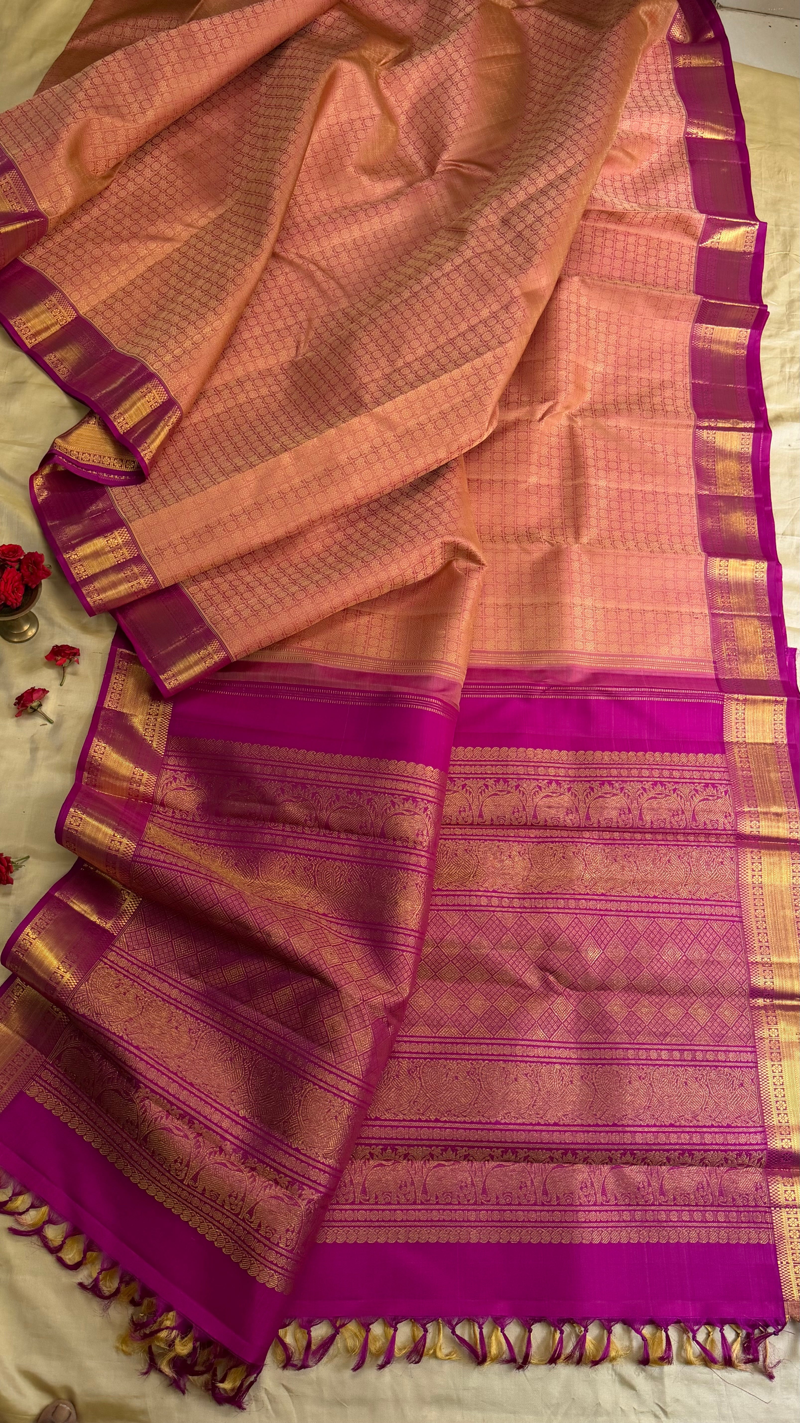 Onion pink 1000 Butta / Kanjipuram Silk