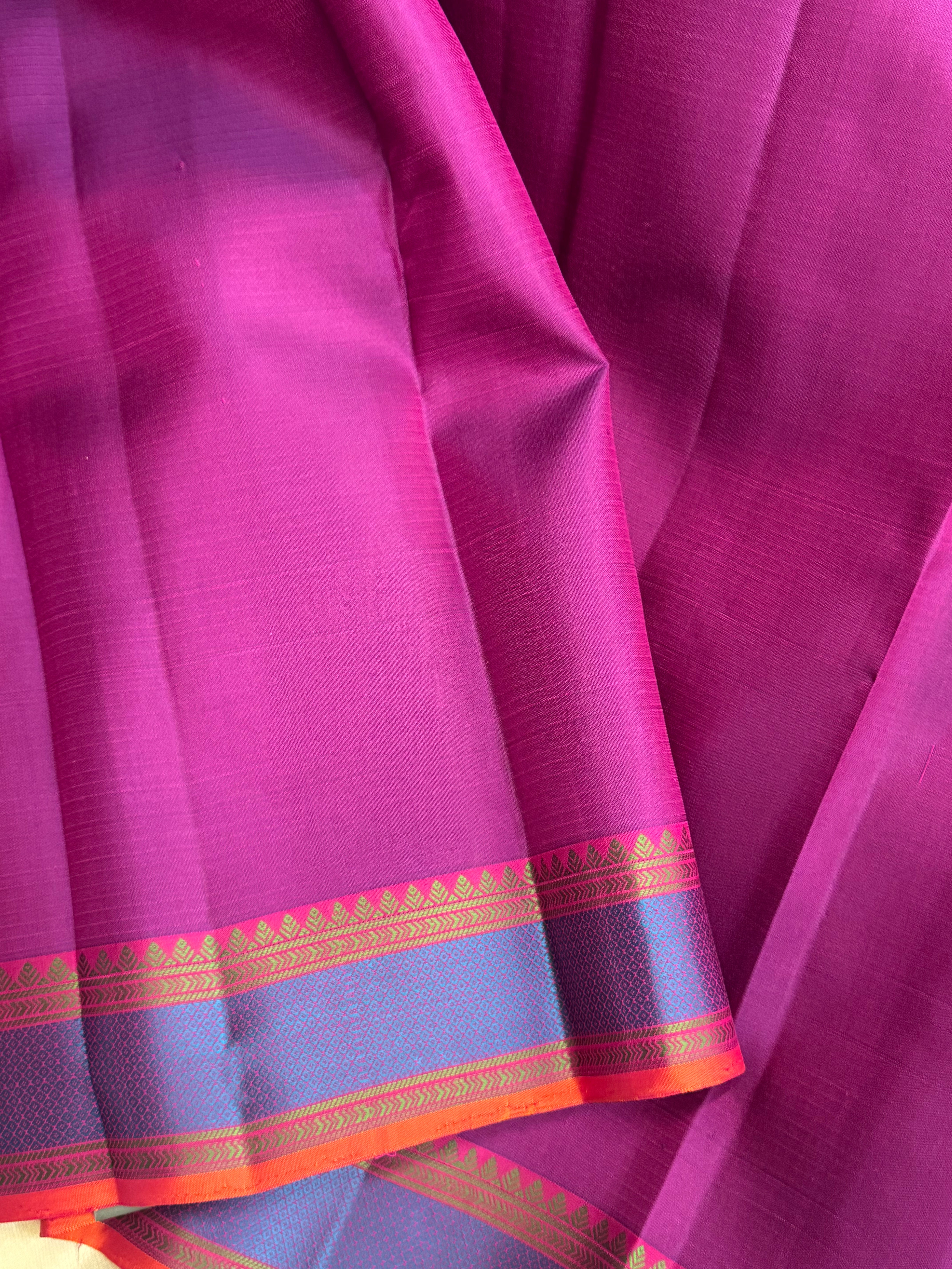 Vadamalli pink small border/ Varnangal soft silk