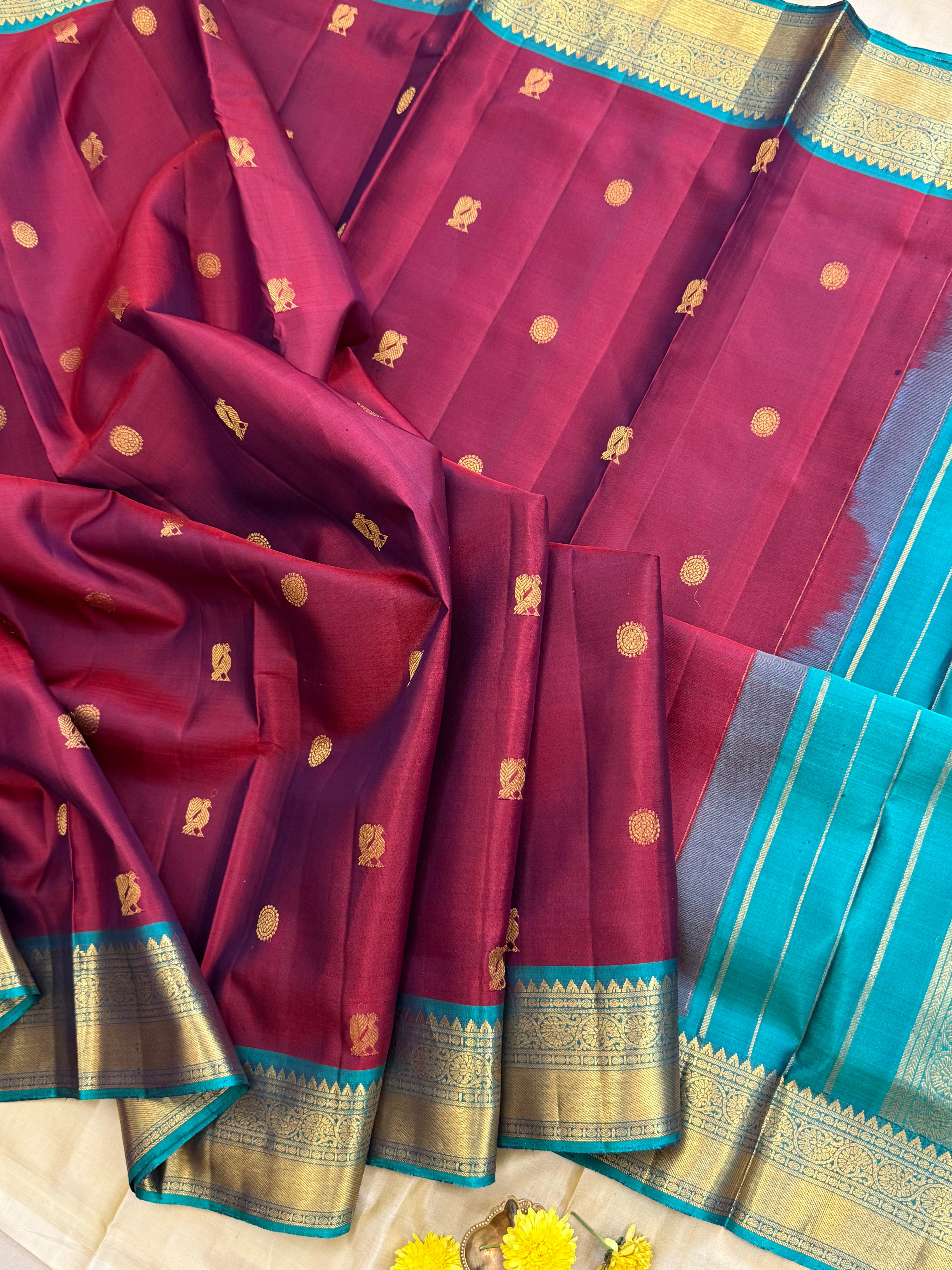 10 YARDS SEMI CONTRAST / KANJIPURAM SILK SAREE CLSA 10035