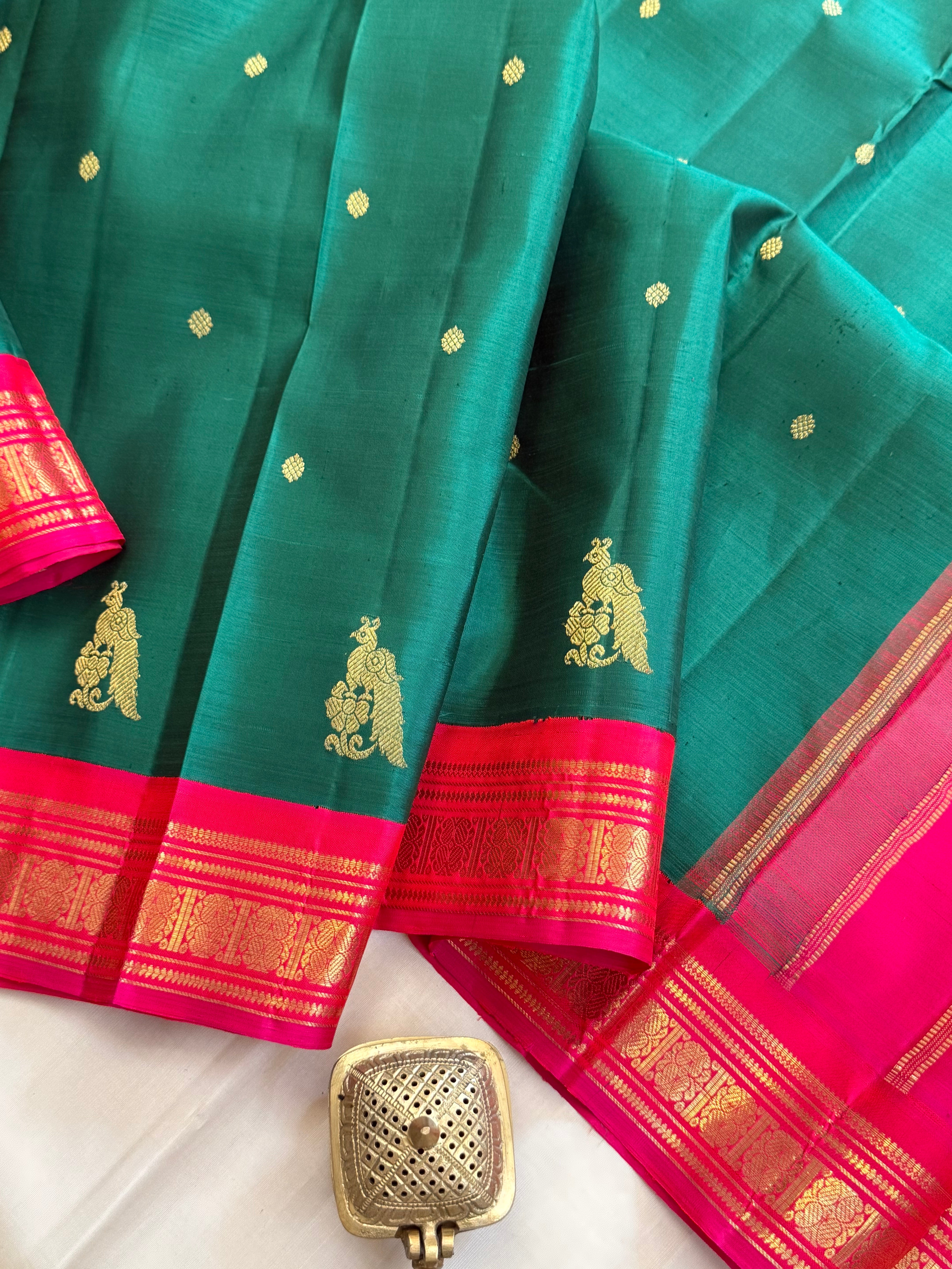 Vintage recreated saree Korvai Pure Kanjipuram silk CLSA10127