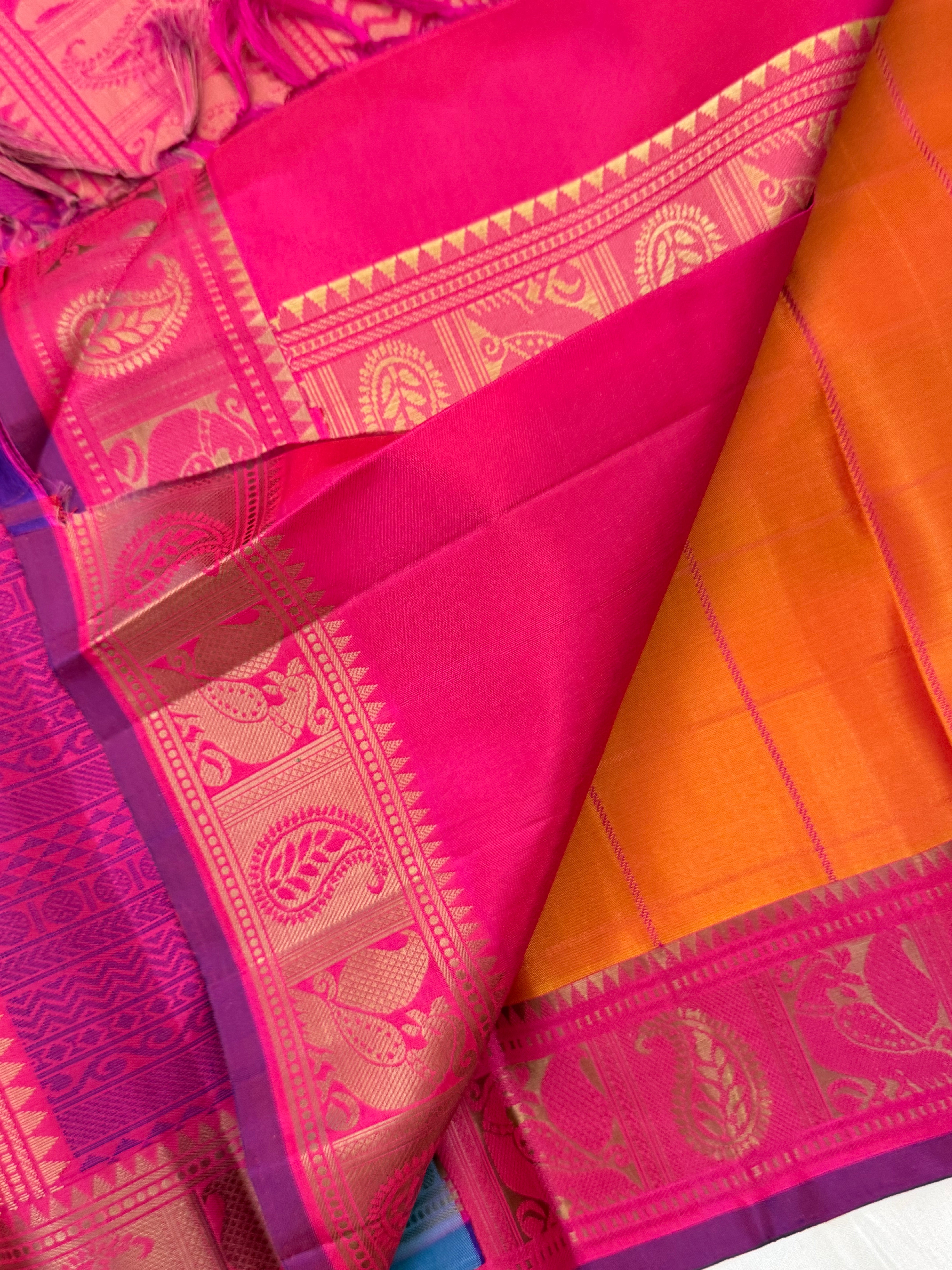 Simha and pink kattam butta /Varnangal thread work CLSA11278