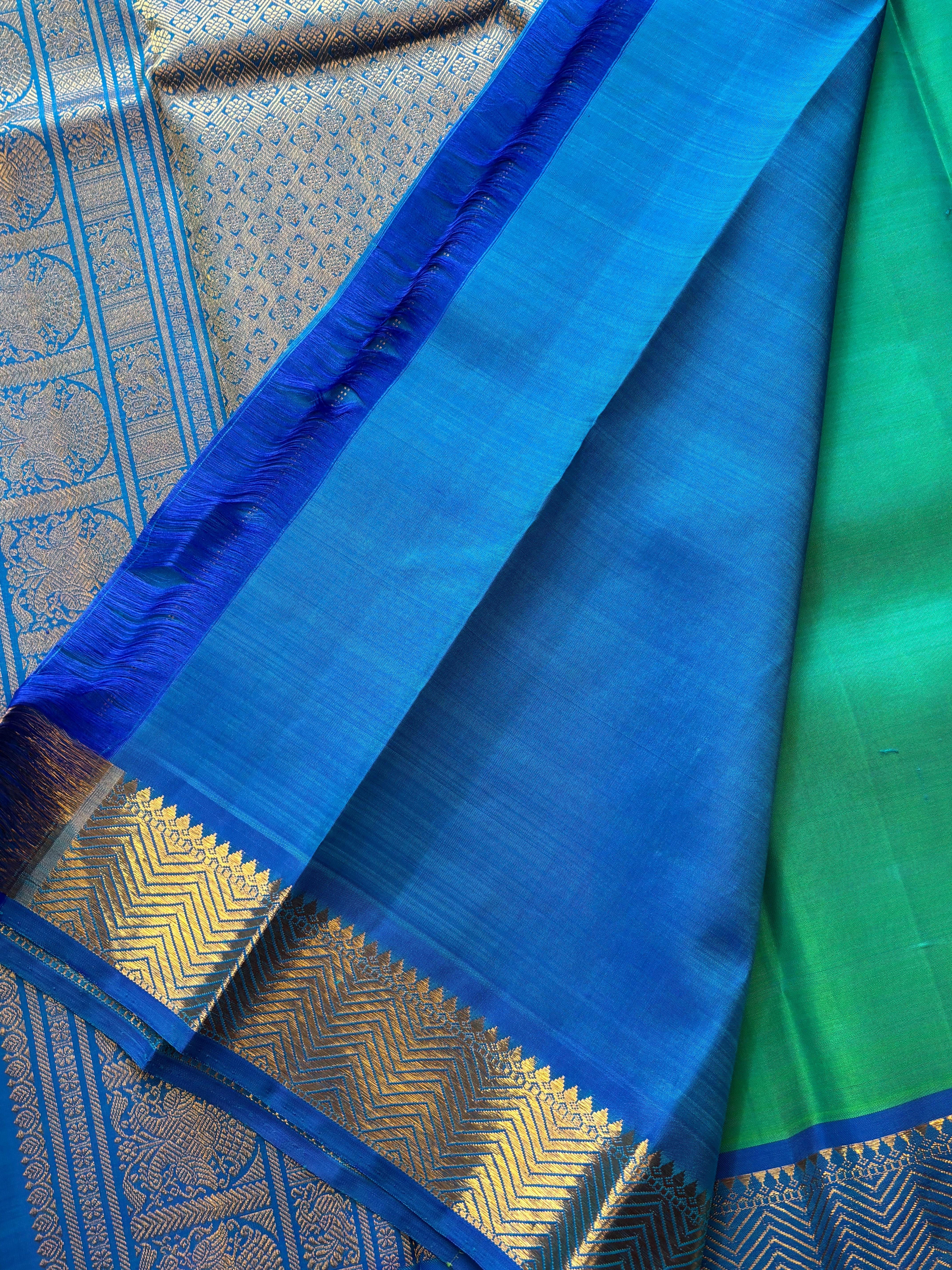 Sea blue vangi pet - clearance sale / kanjipuram silk