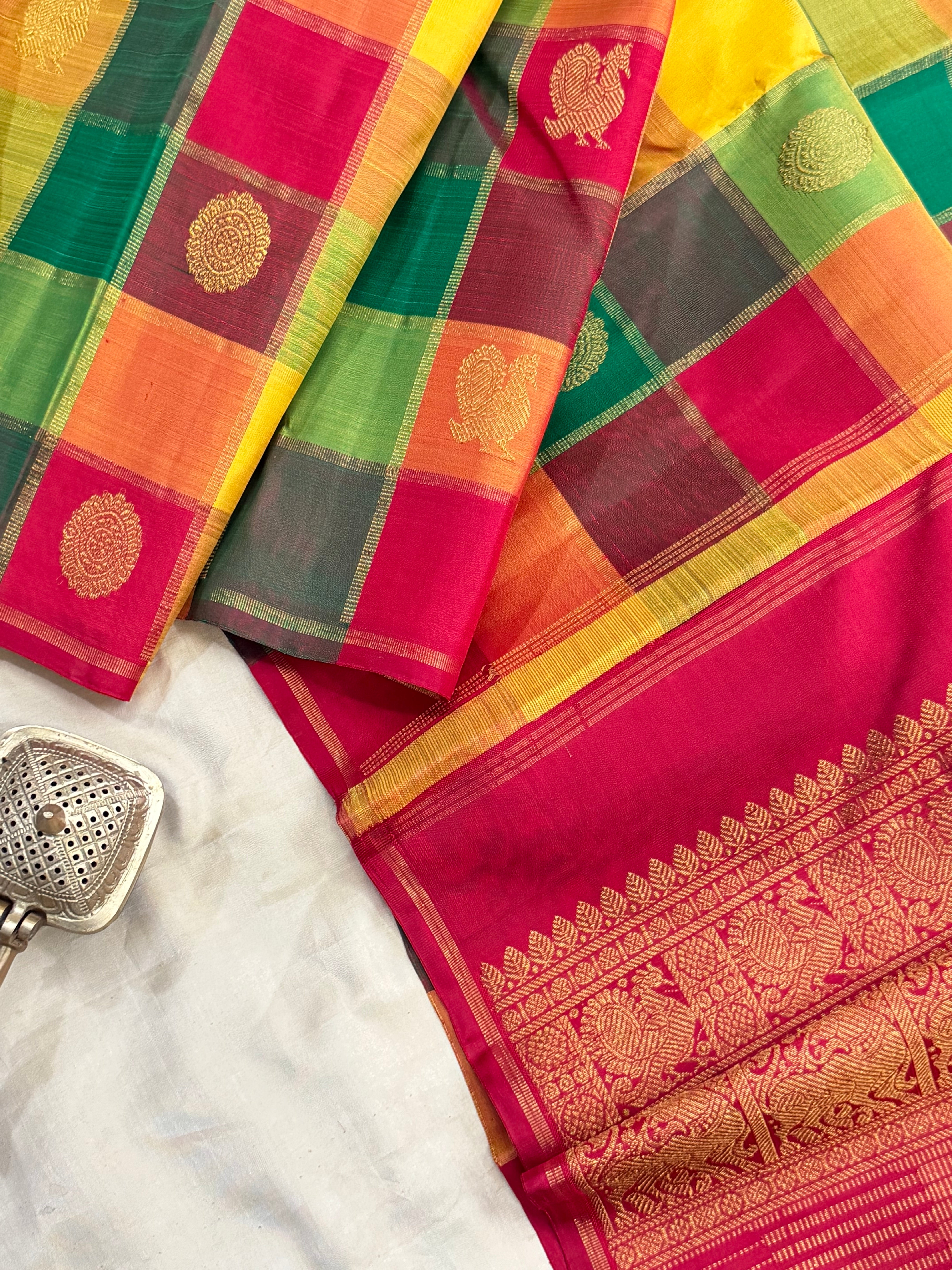 Paalum Pazhamum Kattam pure Zari Kanjipuram silk