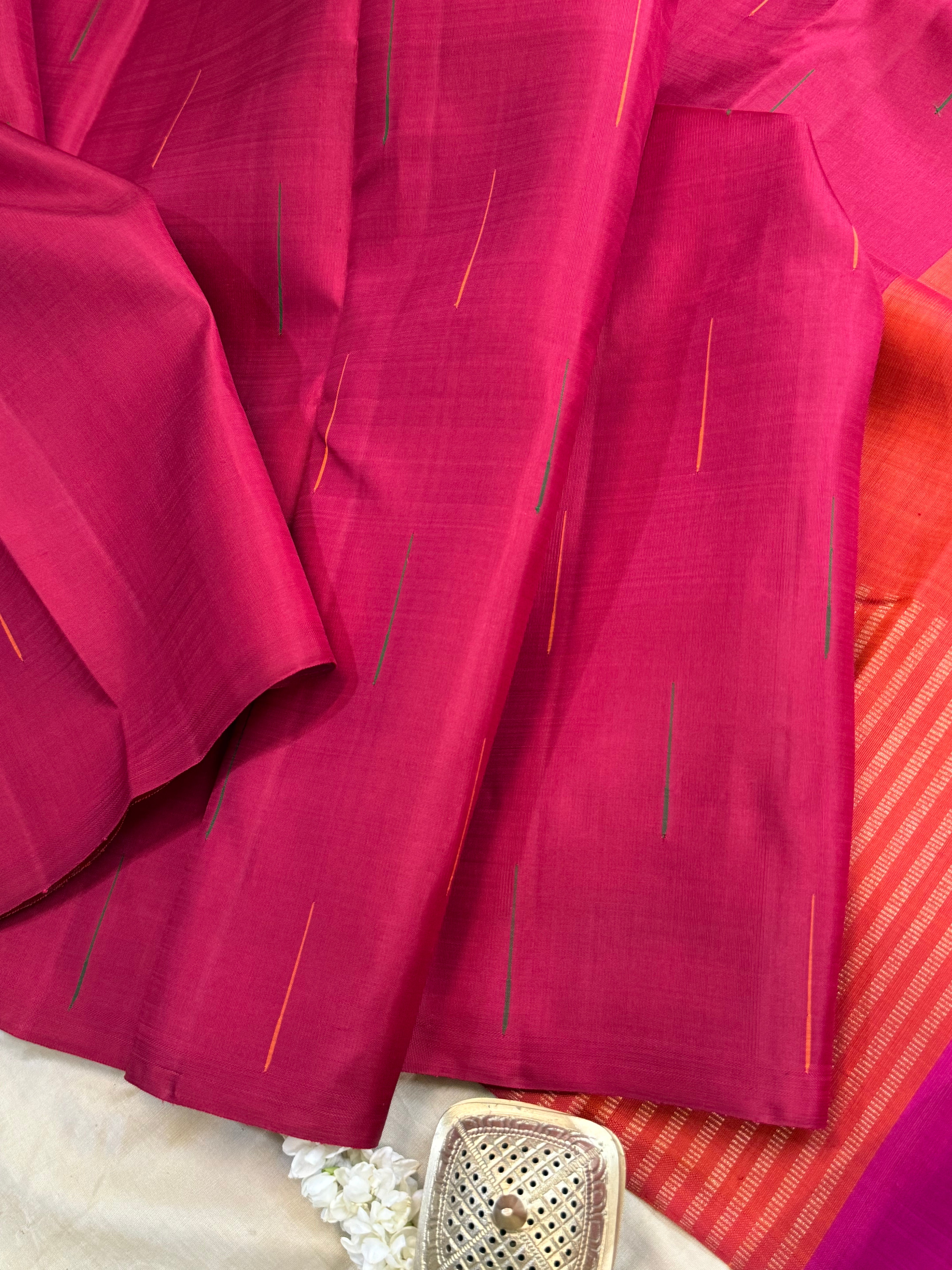 Pink malli moggu unique pallu/ Kanjipuram silk