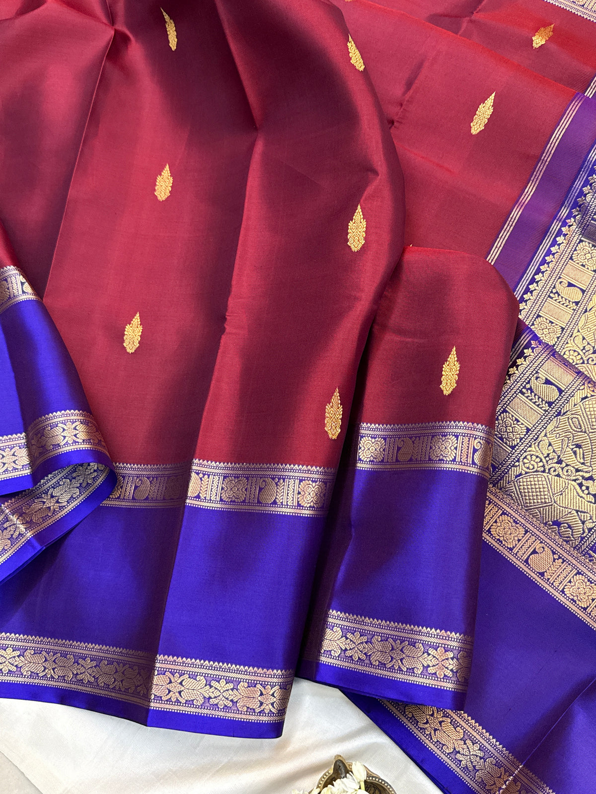 festivel edit _special edition_maroon and border Rettapet /silk saree clsa 12403