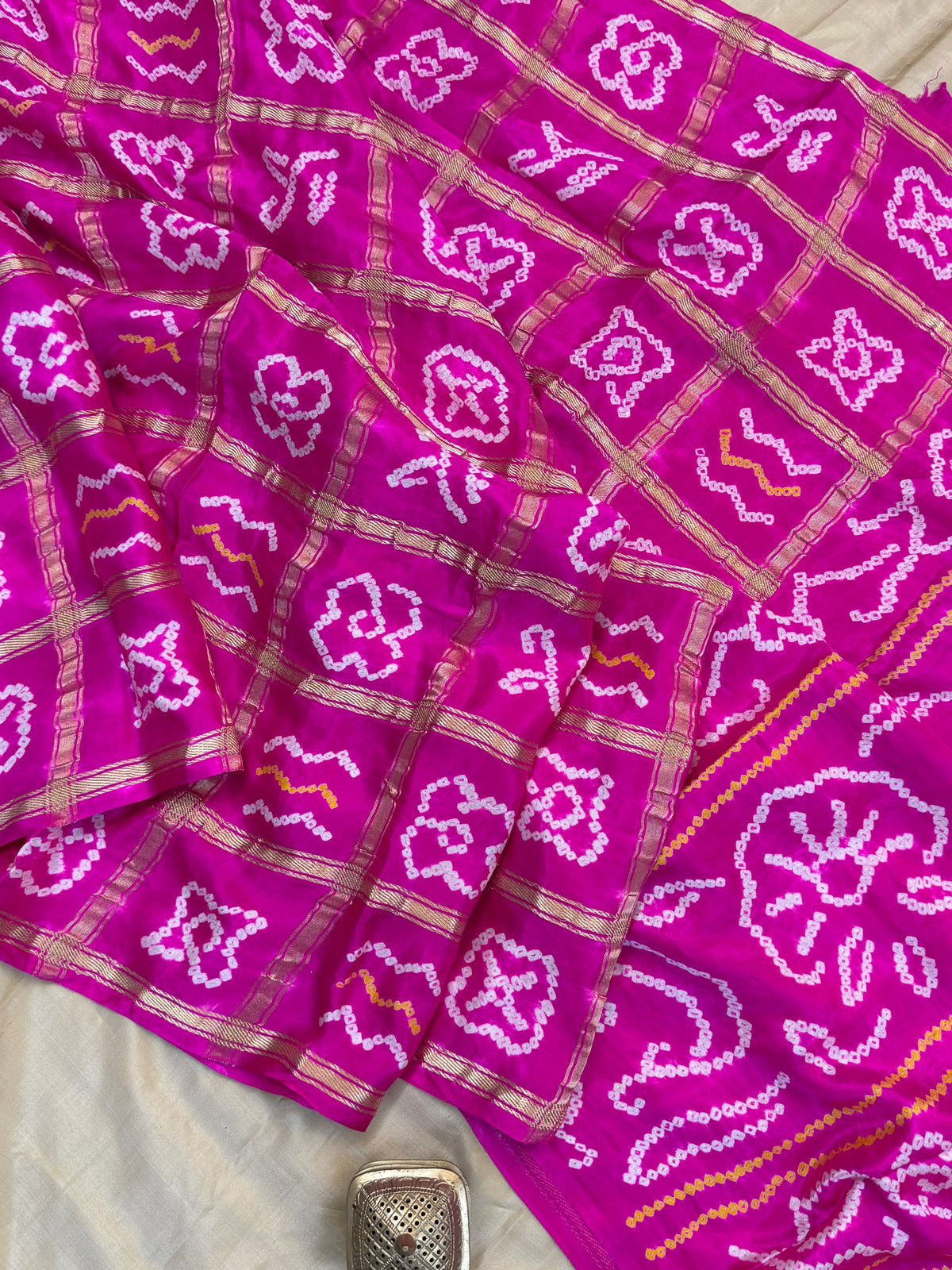 Pink bandhini and gajji silk saree clsa 11938