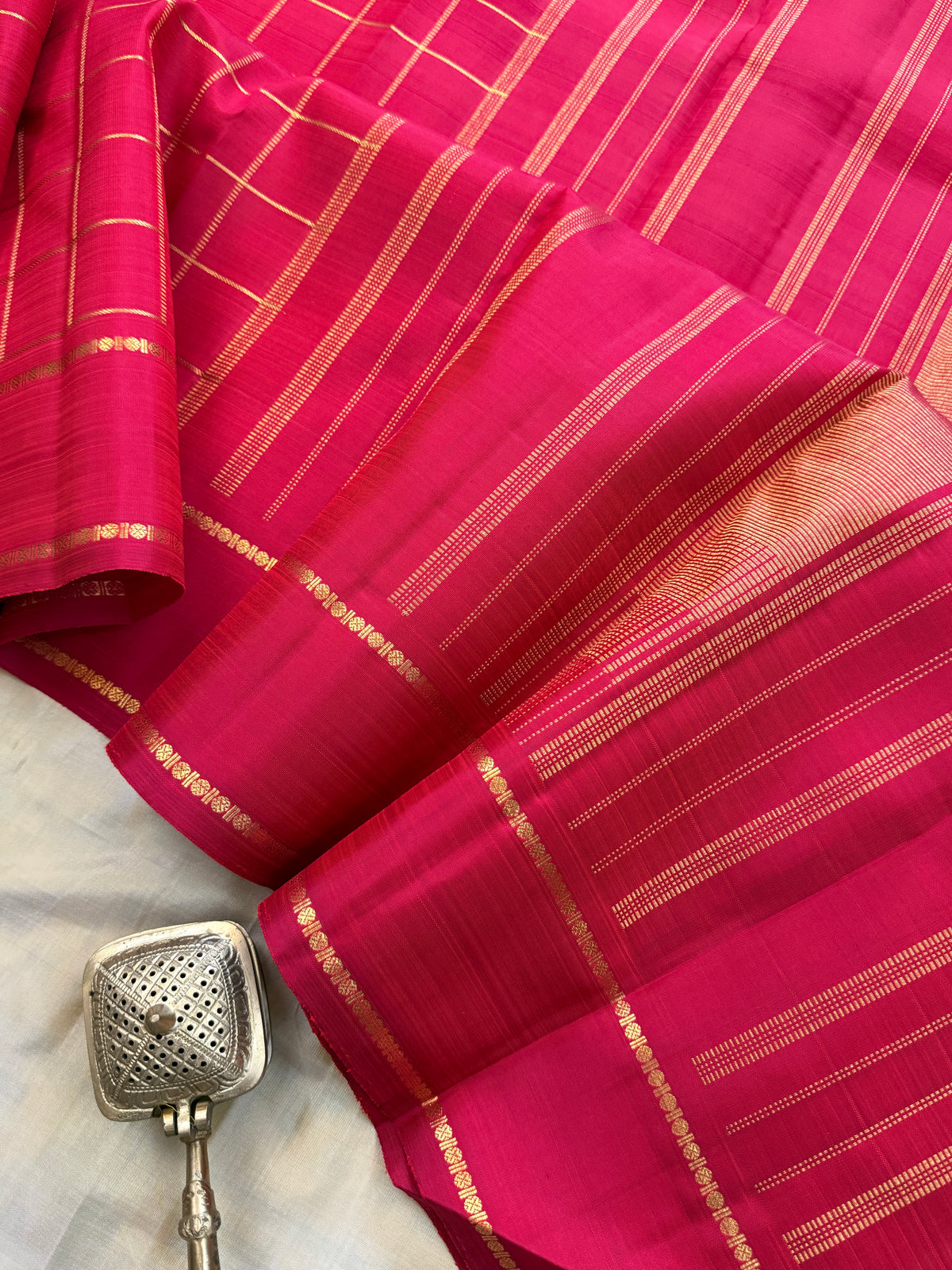 Red Zari Kattam / kanjipuram silk saree clsa 11594