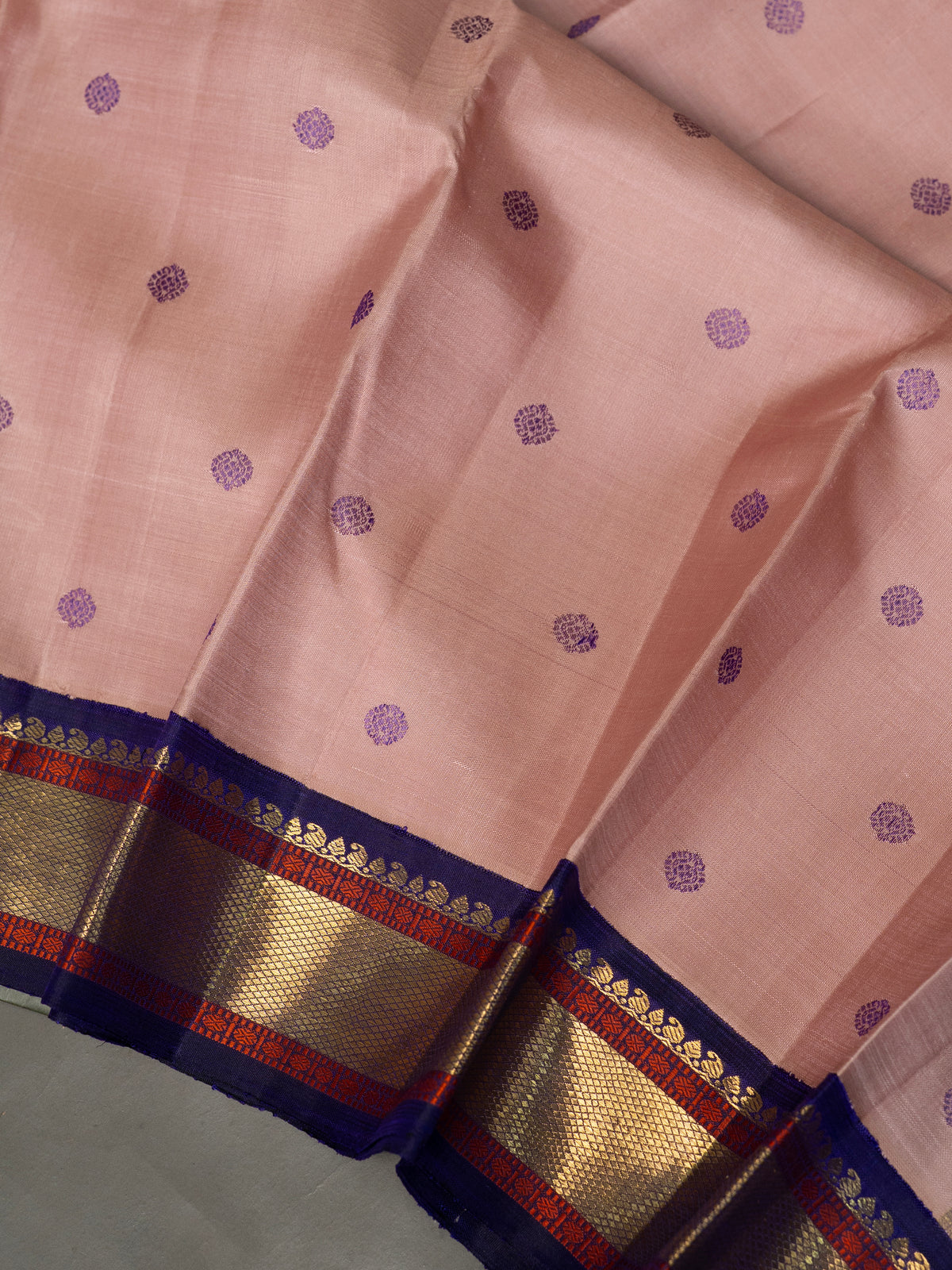 Baby pink korvai Kanjipuram Silk Saree CLSA8410