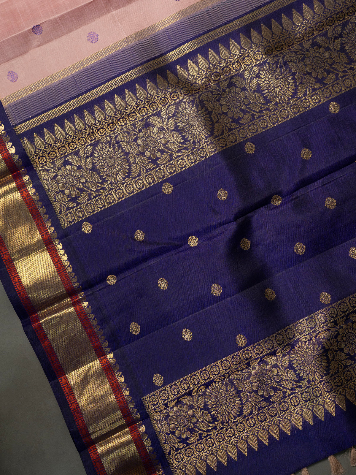 Baby pink korvai Kanjipuram Silk Saree CLSA8410