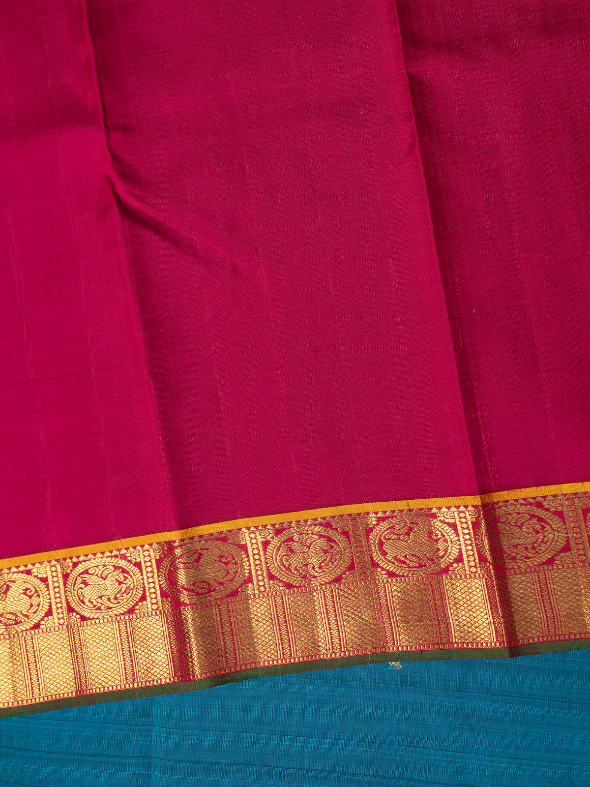Rama blue Kai Korvai Kanjipuram Silk Saree CLSA7749