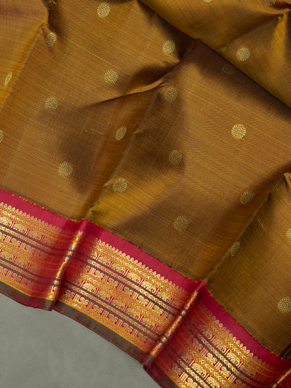 Honey with red border varisapet Kanjipuram Silk Saree CLSA10550