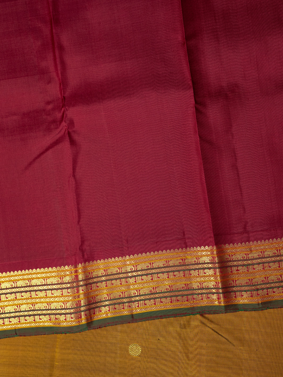 Honey with red border varisapet Kanjipuram Silk Saree CLSA10550