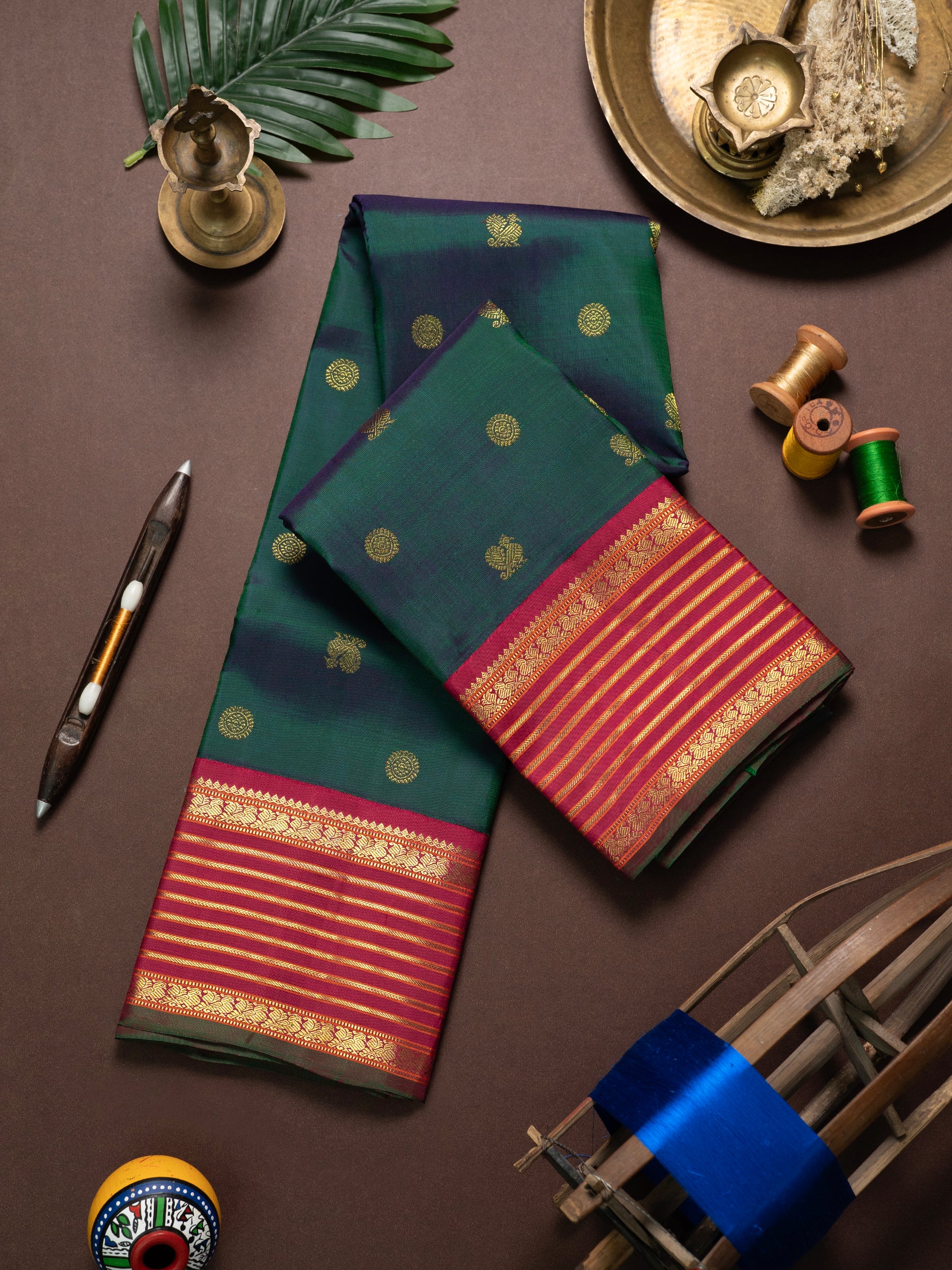 Mayilkazhuthu varisapet korvai Kanjipuram Silk Saree CLSA10050