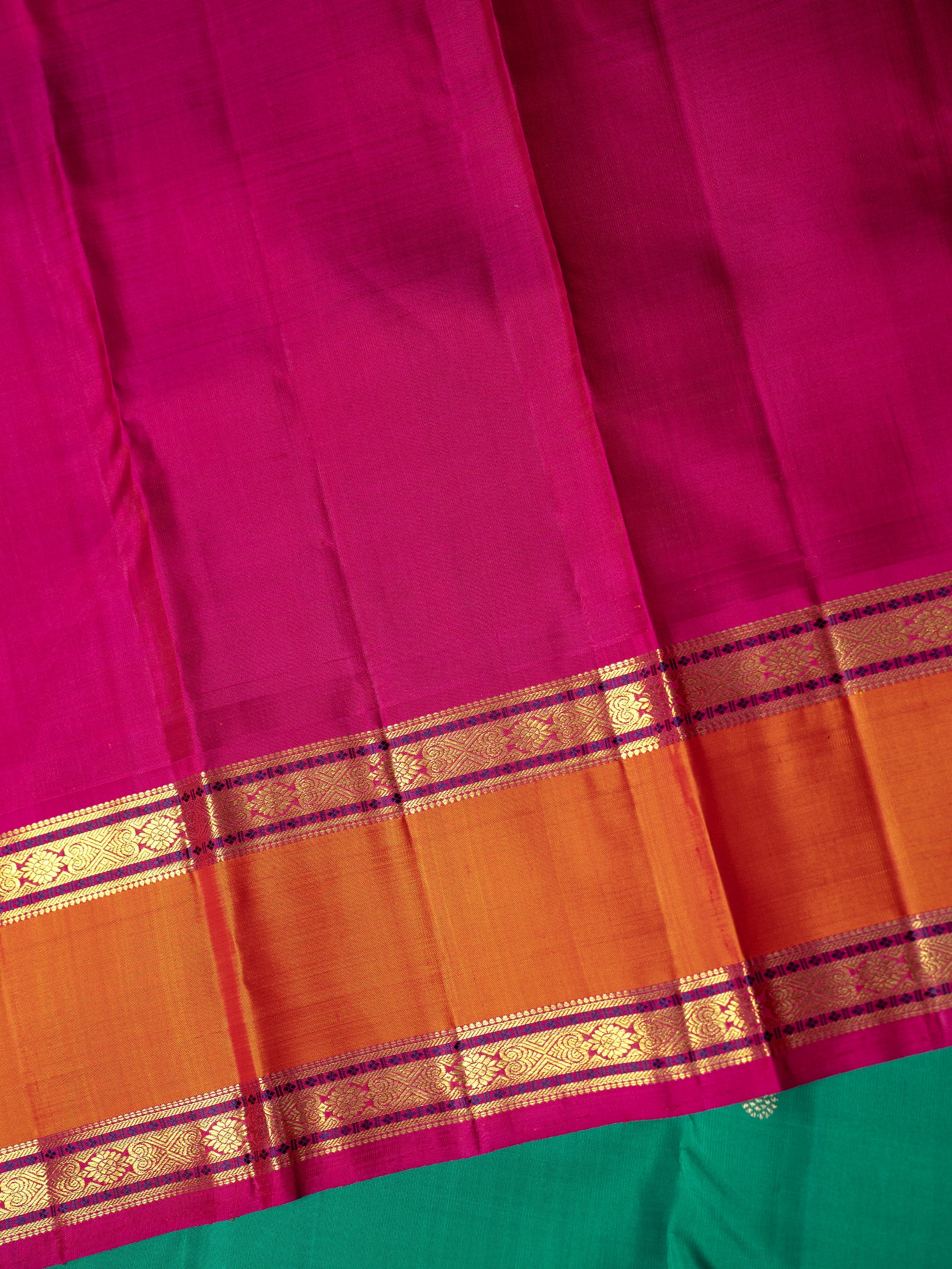 Rama green retta pet korvai / Kanjipuram Silk Saree CLSA8181
